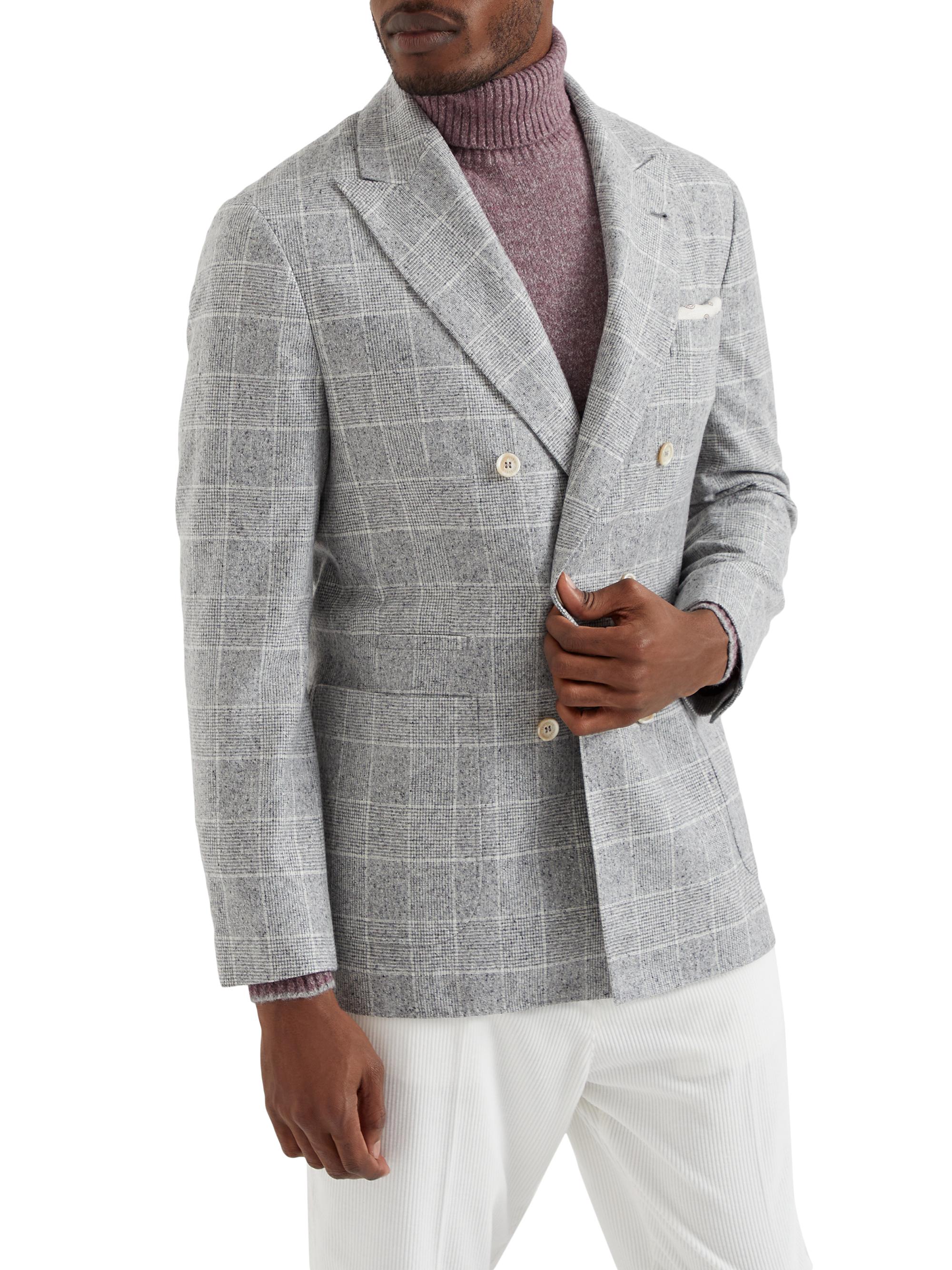 Brunello Cucinelli Men's One and a Half Breasted Deconstructed Blazer - Pearl Grey