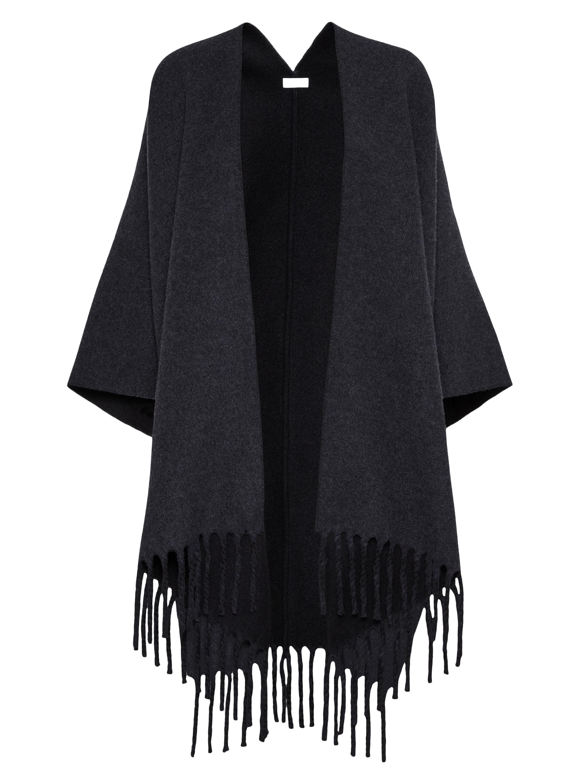 Brunello Cucinelli Women's Wool and Cashmere Double Knit Poncho - Anthracite