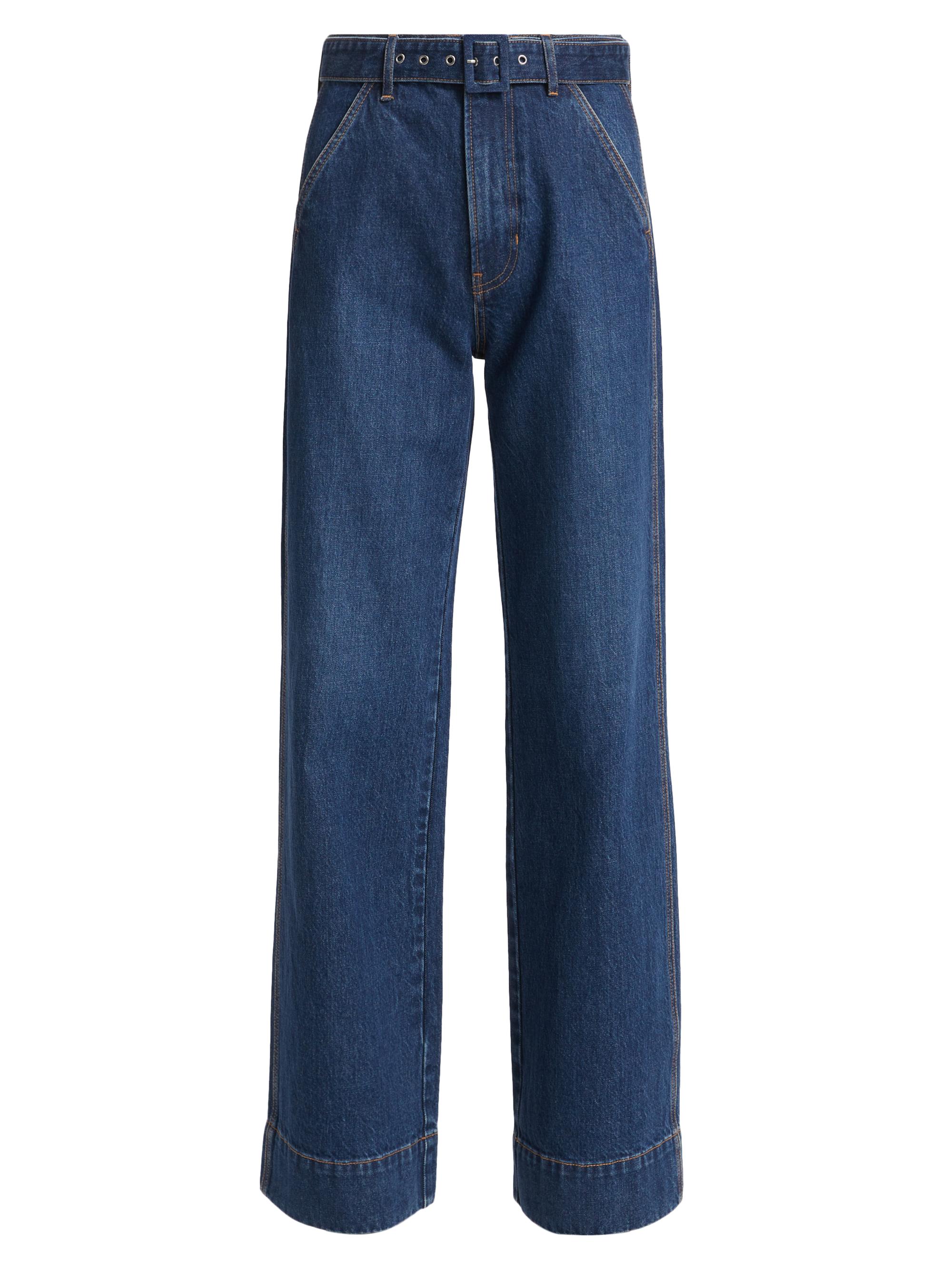 Veronica Beard Women's Taylor Belted Wide-Leg Jeans - Dusted Oxford