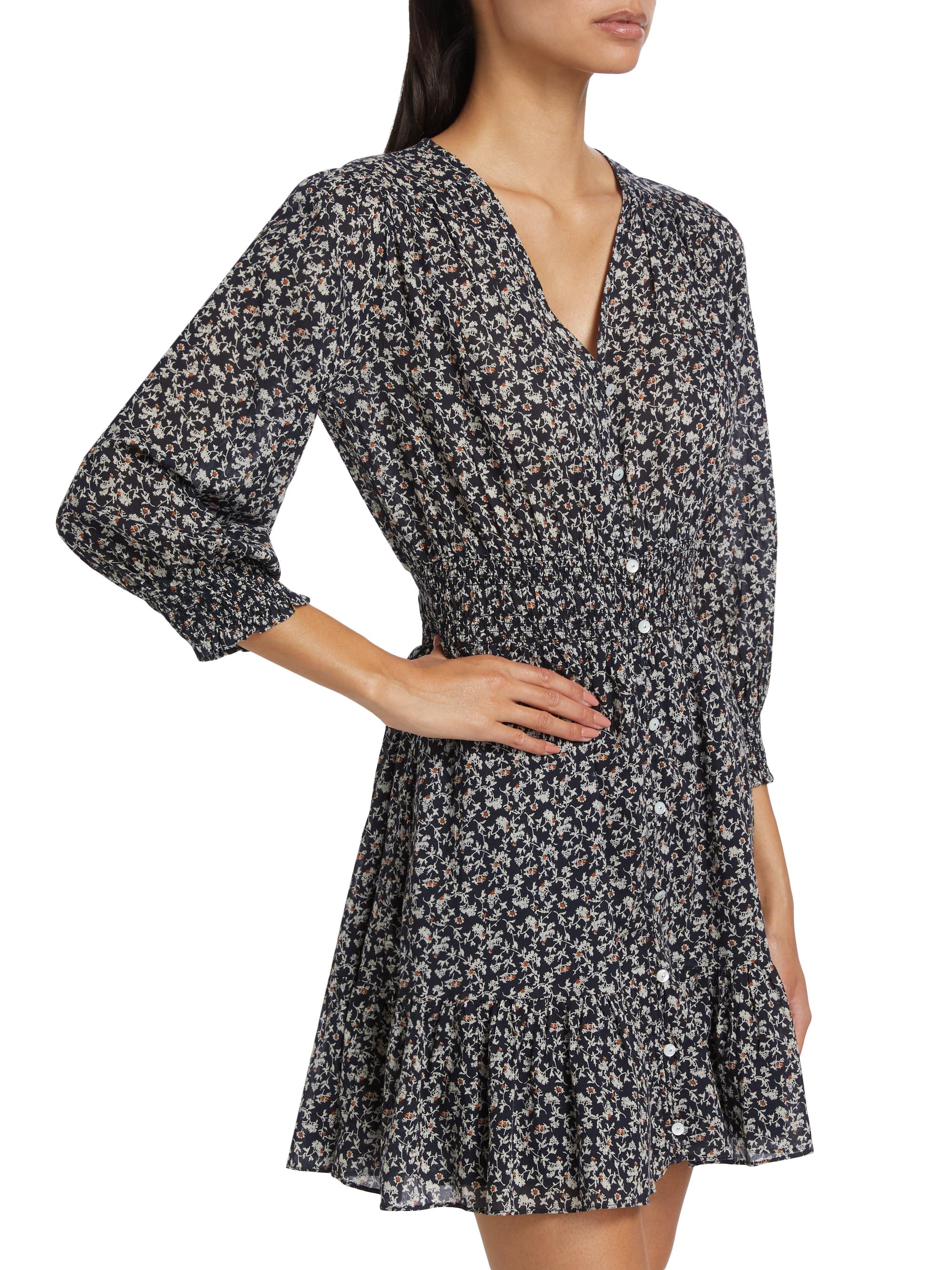 Veronica Beard Katari Floral Cotton Minidress | Saks Fifth Avenue