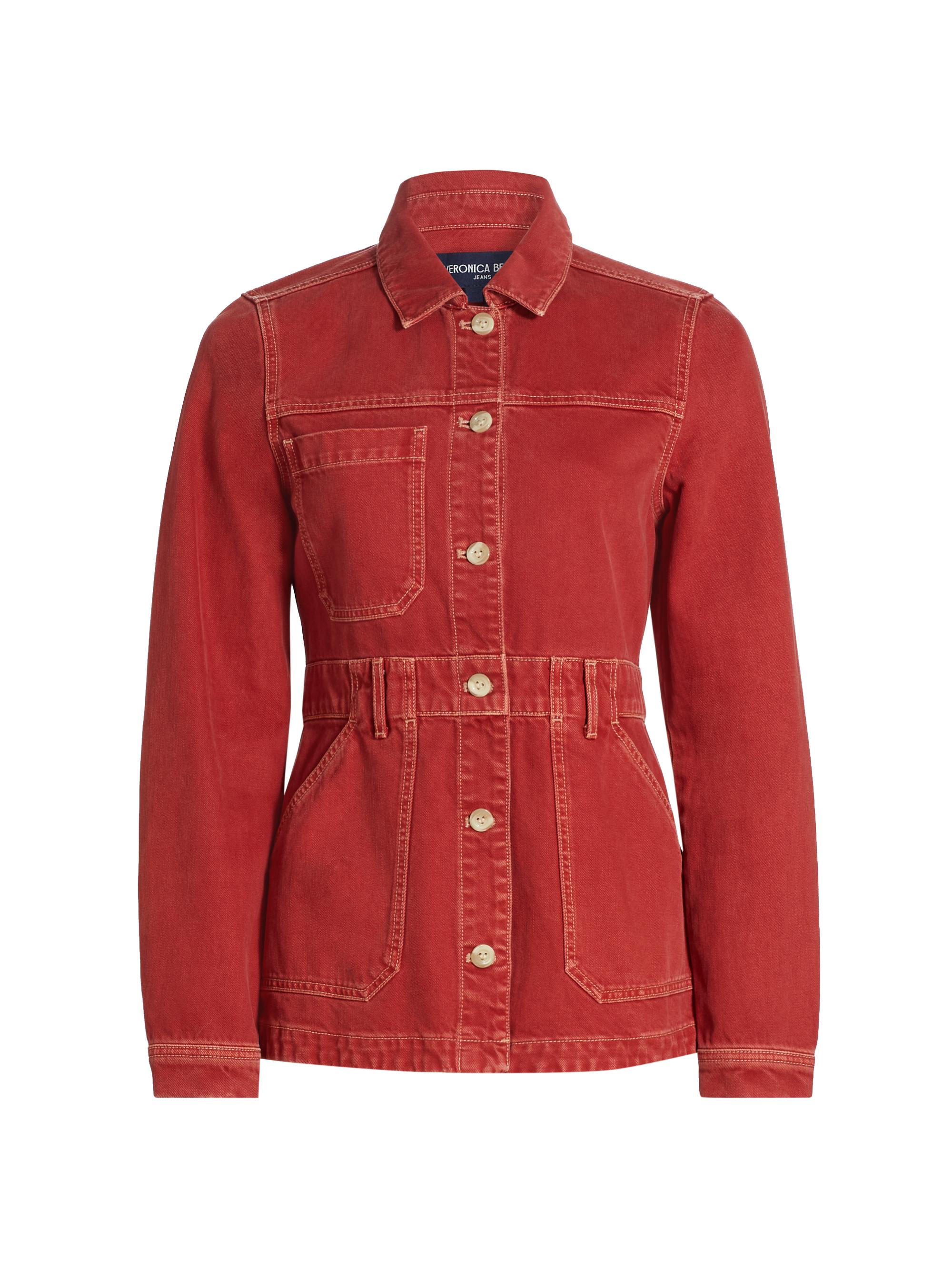 Veronica Beard Women's Anzu Denim Utility Jacket - Brick Red