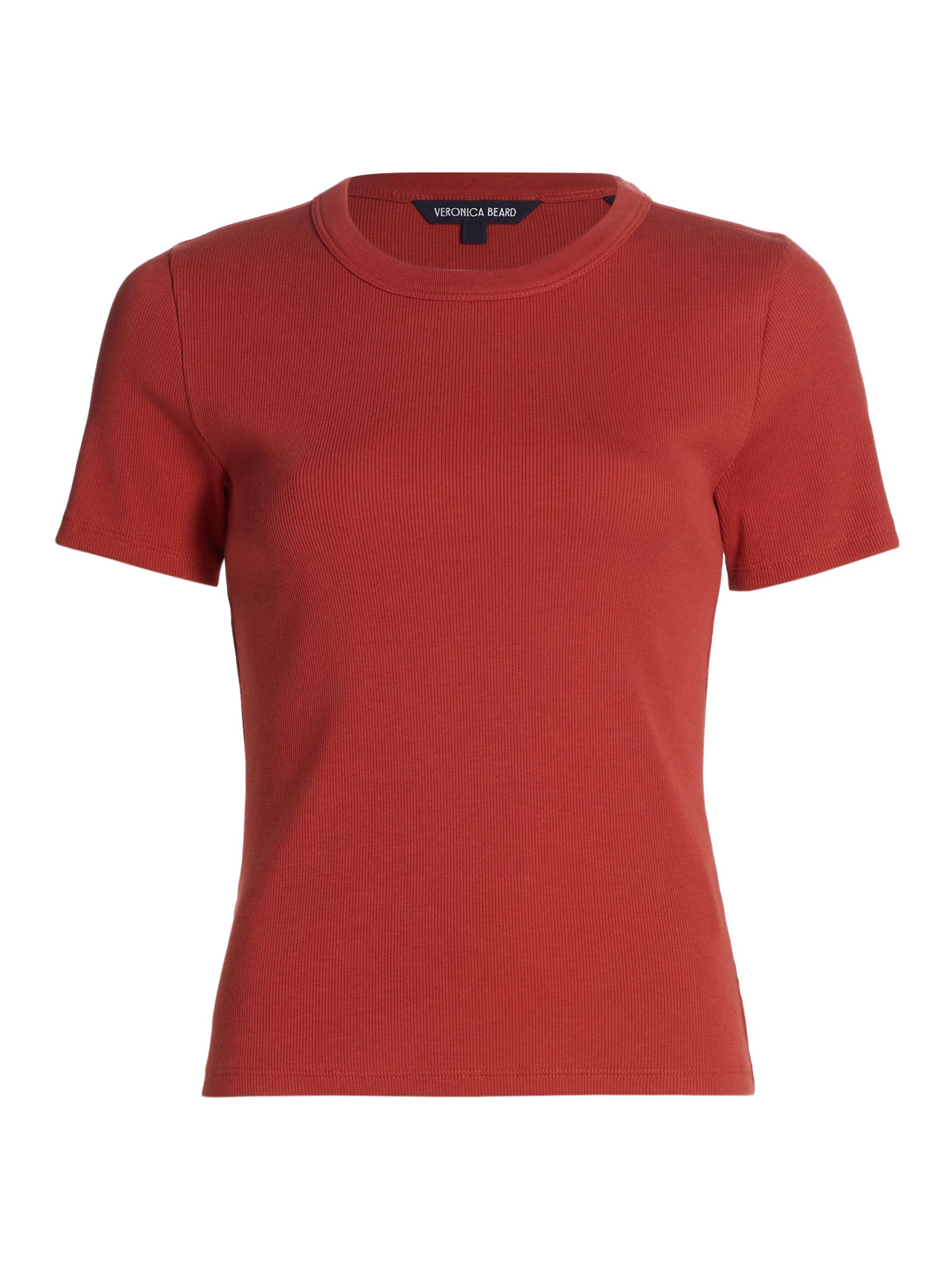 Veronica Beard Women's Pruitt Cotton Rib-Knit T-Shirt - Brick Red