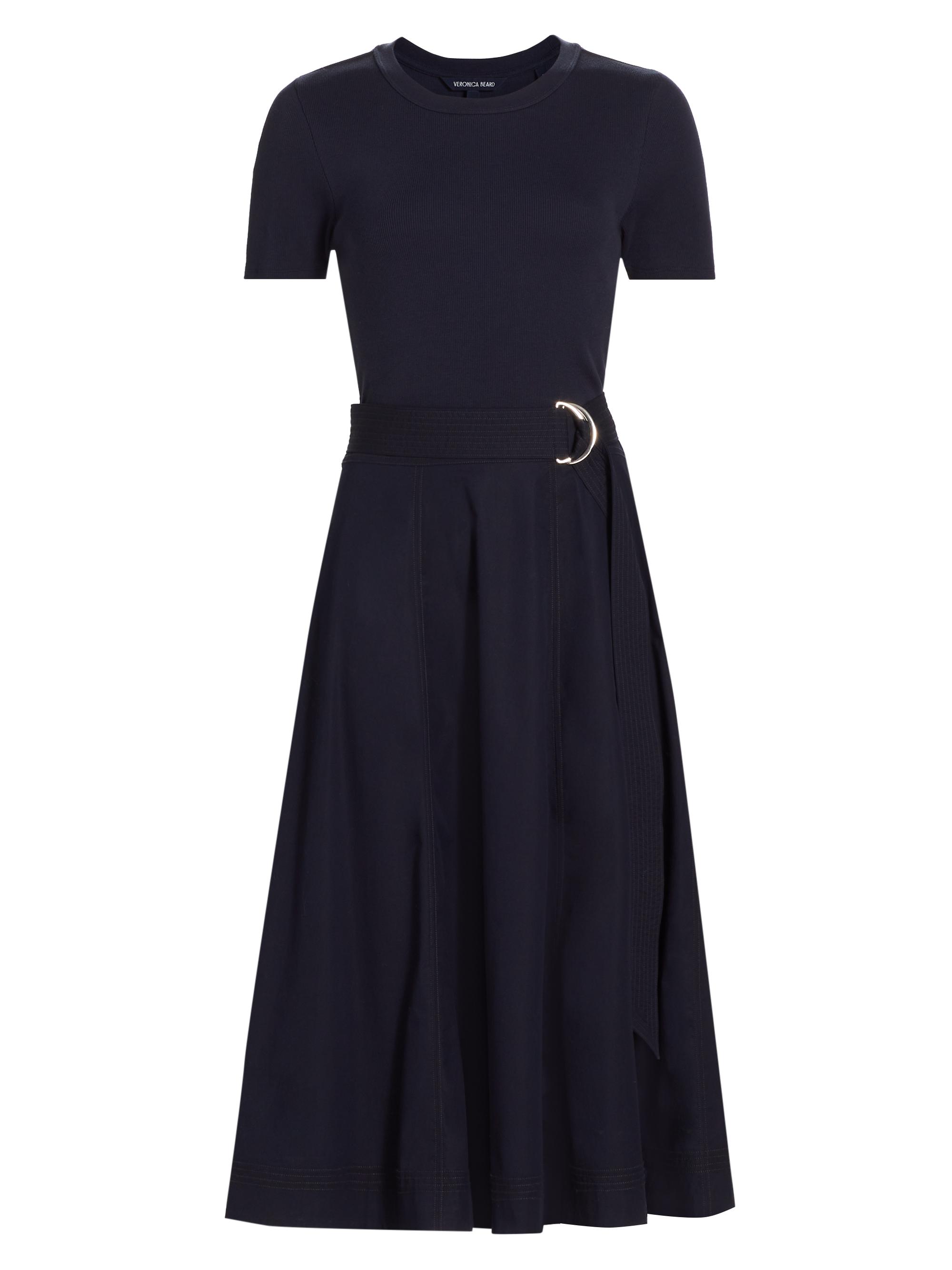 Veronica Beard Women's Facia T-Shirt Belted Midi-Dress - Navy