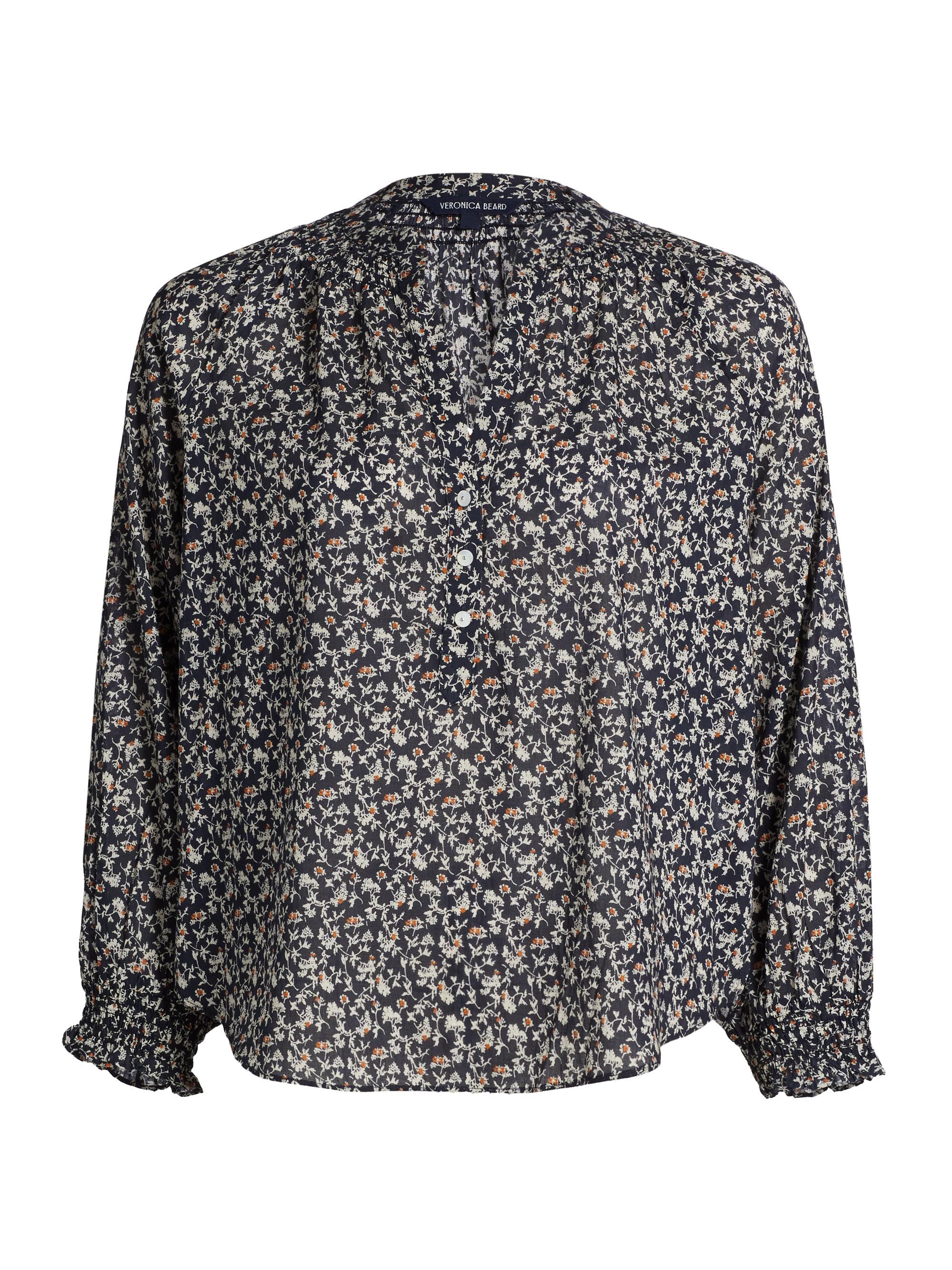 Veronica Beard Women's Pienza Floral Cotton Top - Navy Multi
