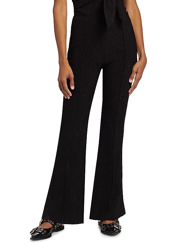 Shop Ganni Stretch Crepe Flared Pants | Saks Fifth Avenue Shop Ganni Stretch Crepe Flared Pants | Saks Fifth Avenue