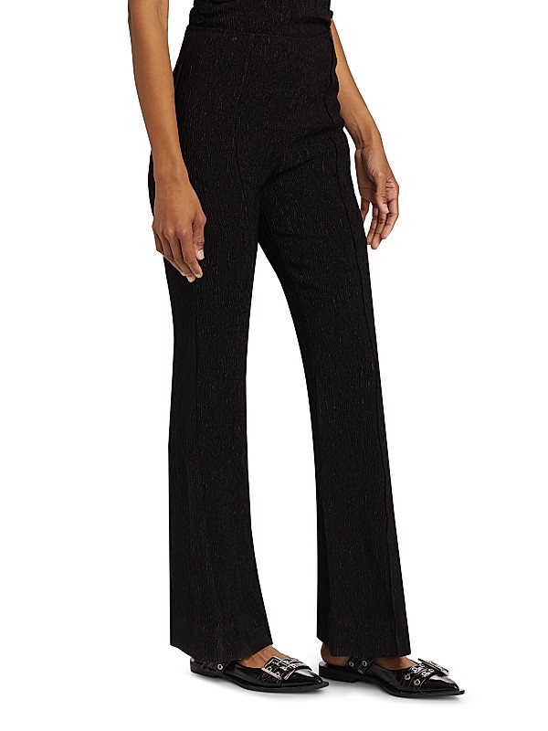 Shop Ganni Stretch Crepe Flared Pants | Saks Fifth Avenue Shop Ganni Stretch Crepe Flared Pants | Saks Fifth Avenue