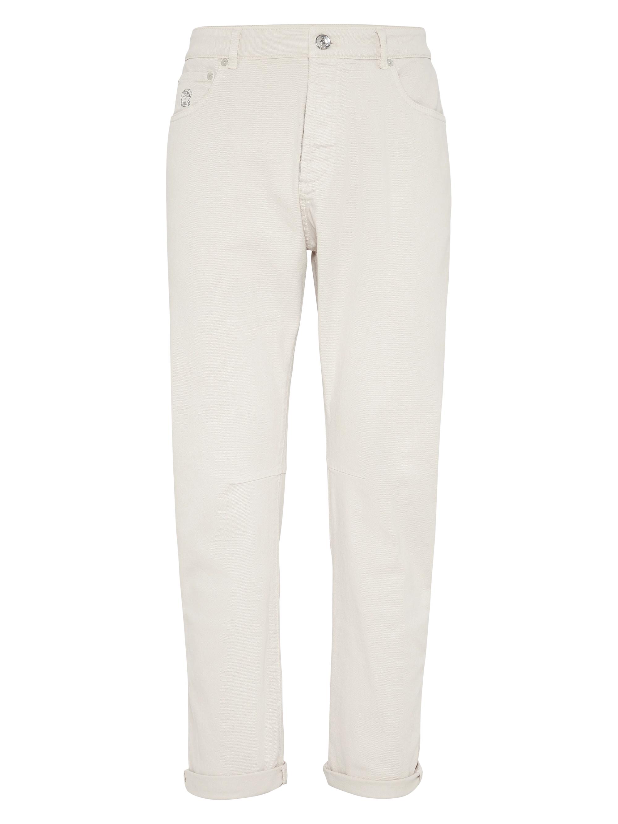 Brunello Cucinelli Men's Denim Leisure Fit Five Pocket Jeans - Beige