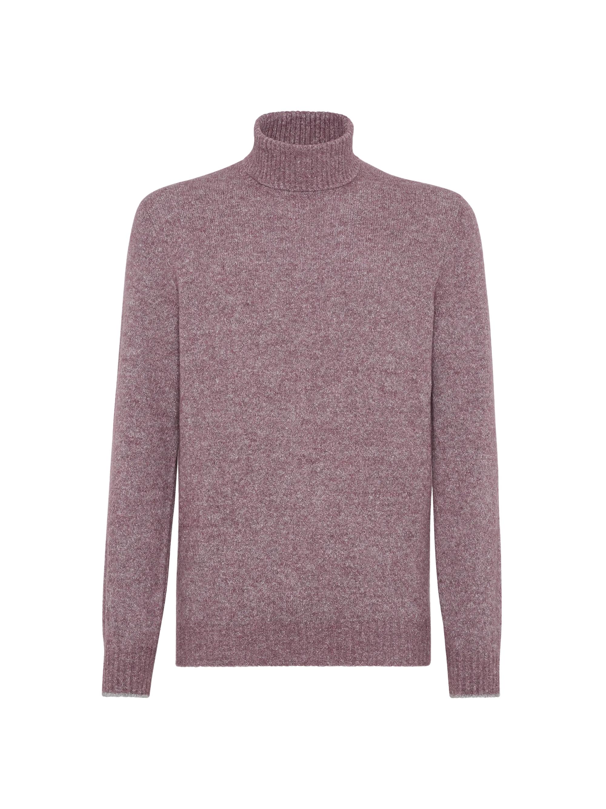 Brunello Cucinelli Men's Flecked Alpaca, Cotton and Wool Turtleneck Sweater - Light Purple
