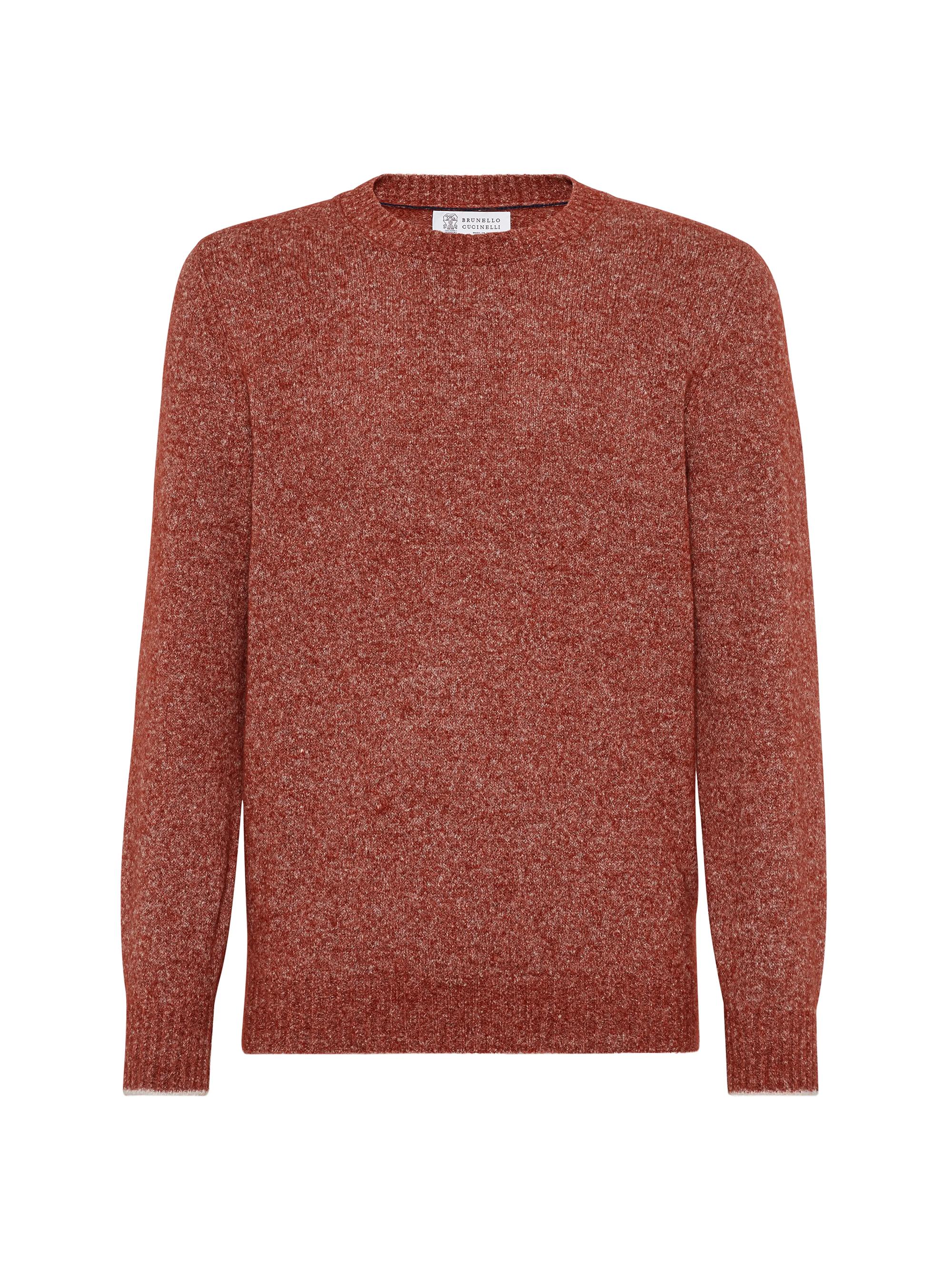 Brunello Cucinelli Men's Flecked Alpaca, Cotton and Wool Sweater - Coral