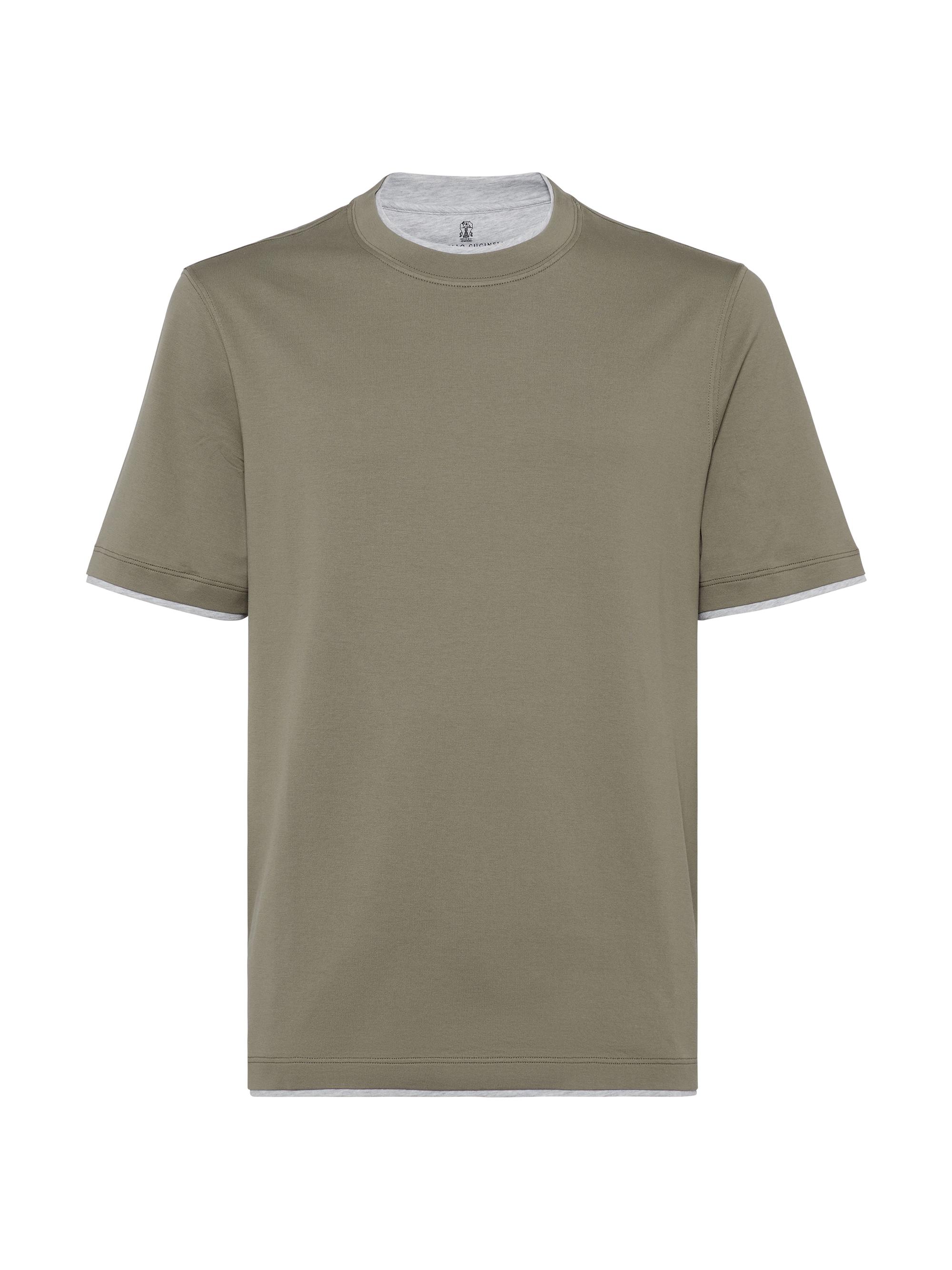 Brunello Cucinelli Men's Cotton Jersey Crew Neck T-Shirt - Olive