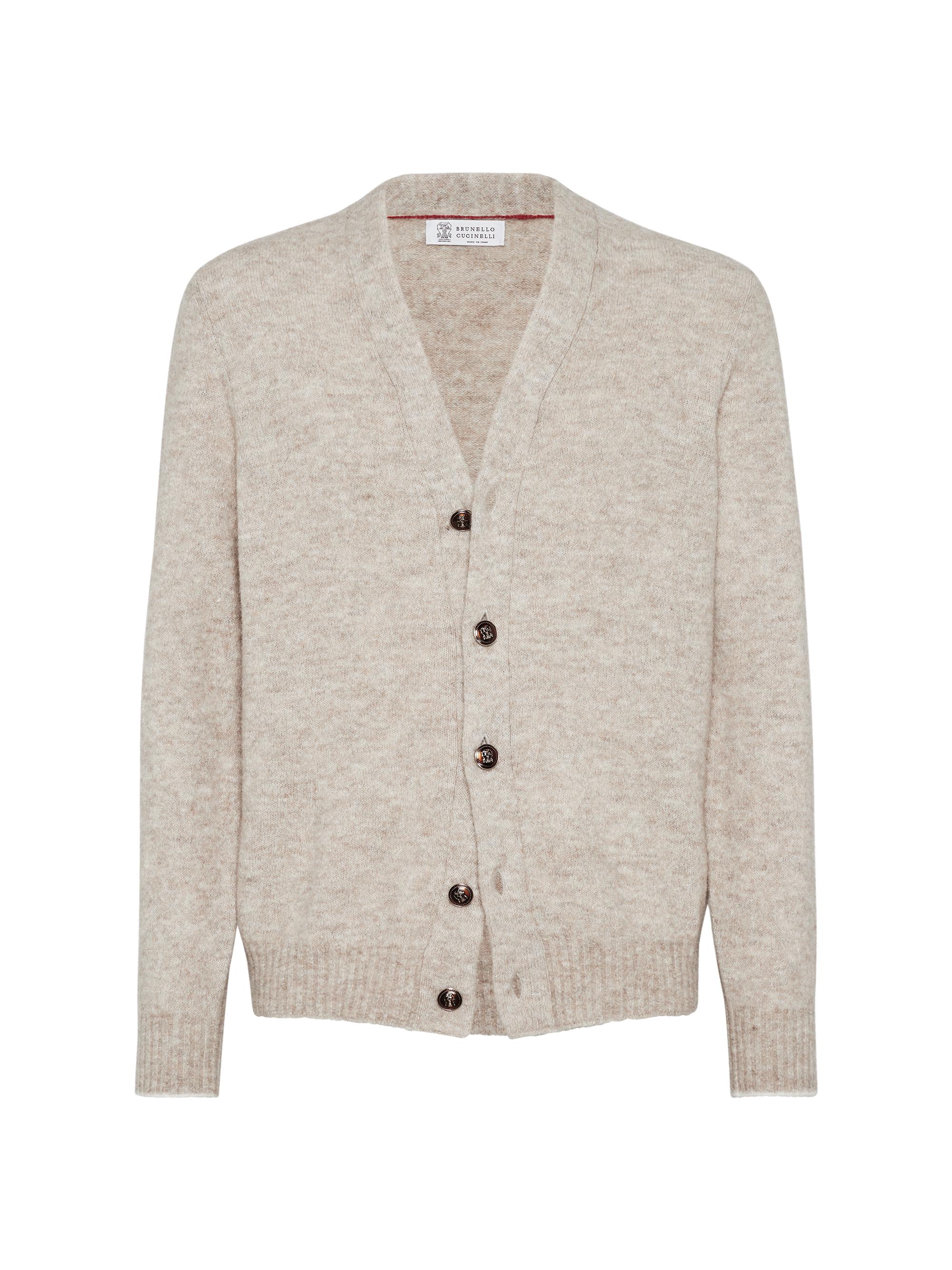 Brunello Cucinelli Men's Alpaca, Cotton and Wool Cardigan - Grey