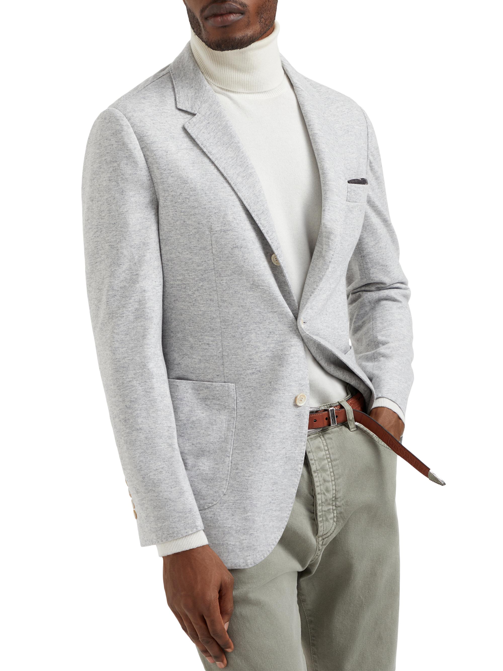 Brunello Cucinelli Men's Cashmere Jersey Blazer - Blue