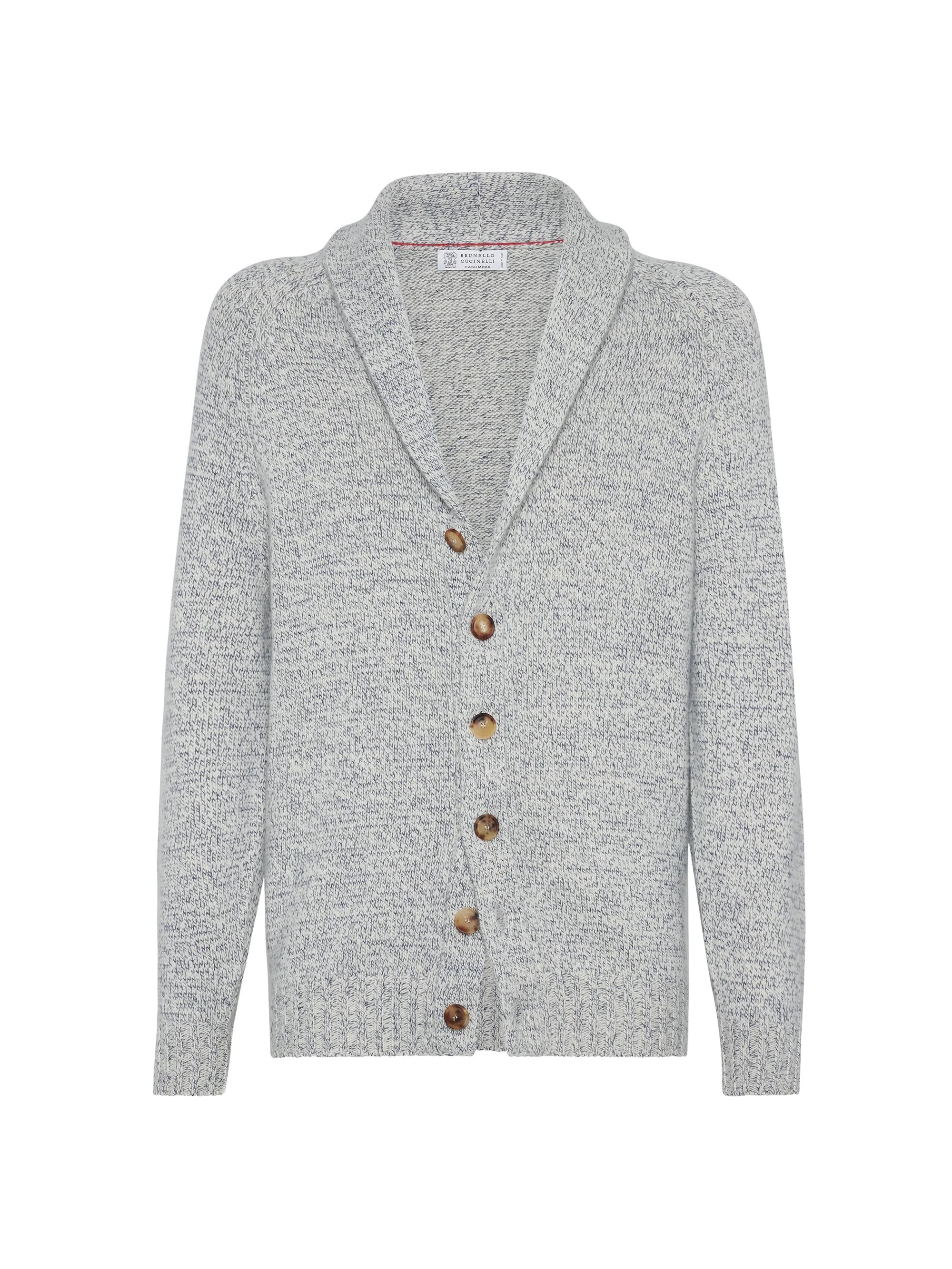 Brunello Cucinelli Men's Moulin Cashmere Cardigan with Raglan Sleeves - Grey