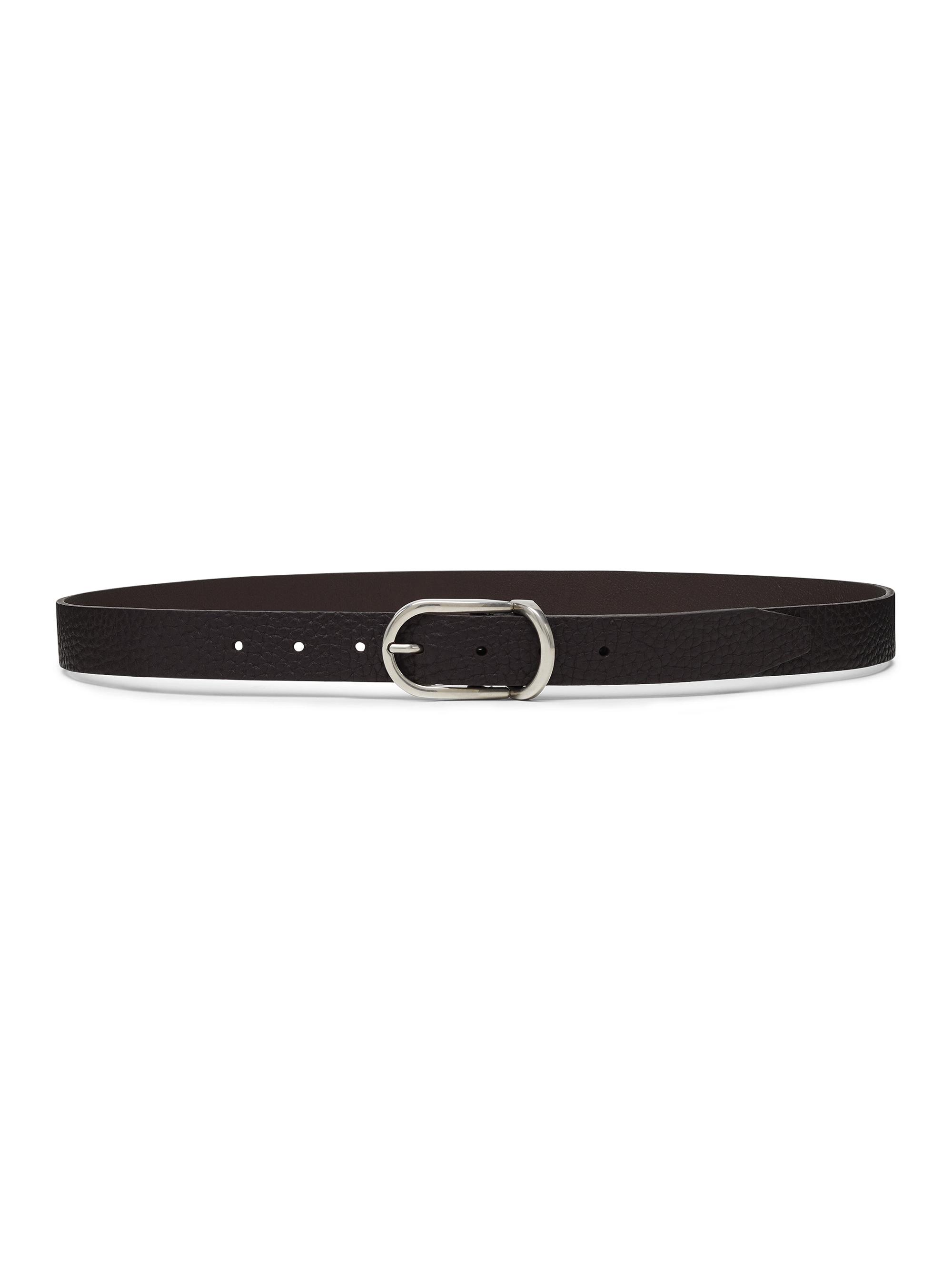 Brunello Cucinelli Men's Grained Leather Belt - Rust Brown