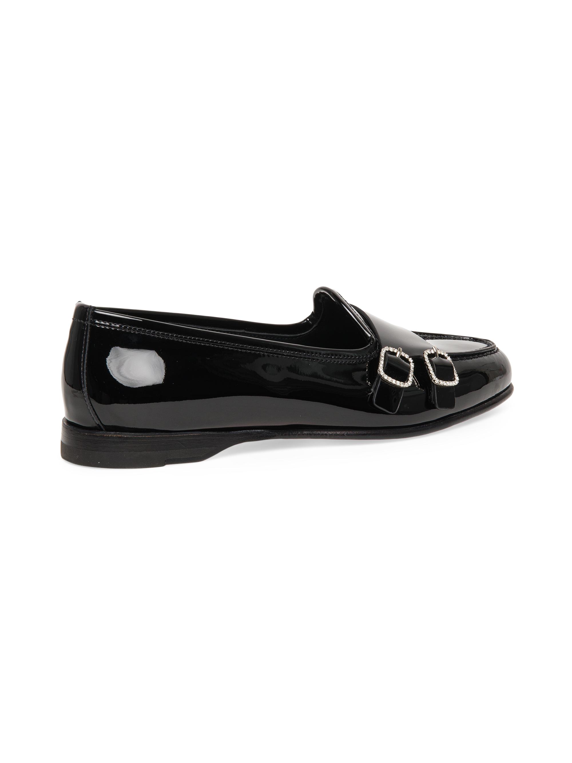 Chaussures Loafers Santoni Pour Homme - Cuir Verni Noir - Neuf Avec Boîte