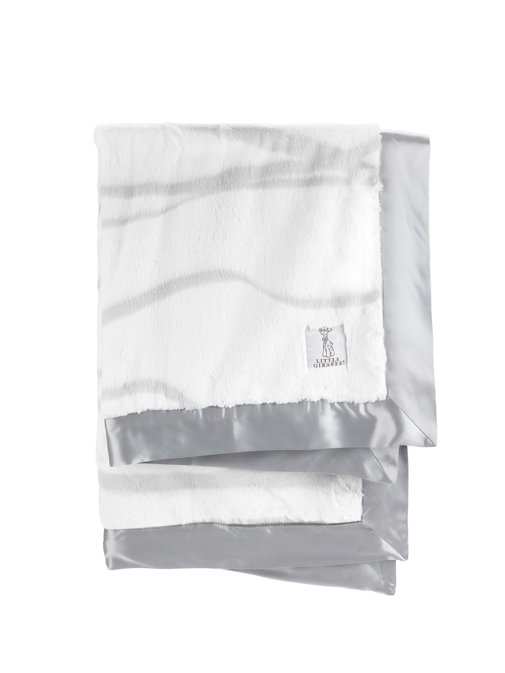 Little Giraffe Baby's Satin-Trimmed Throw Blanket - Silver