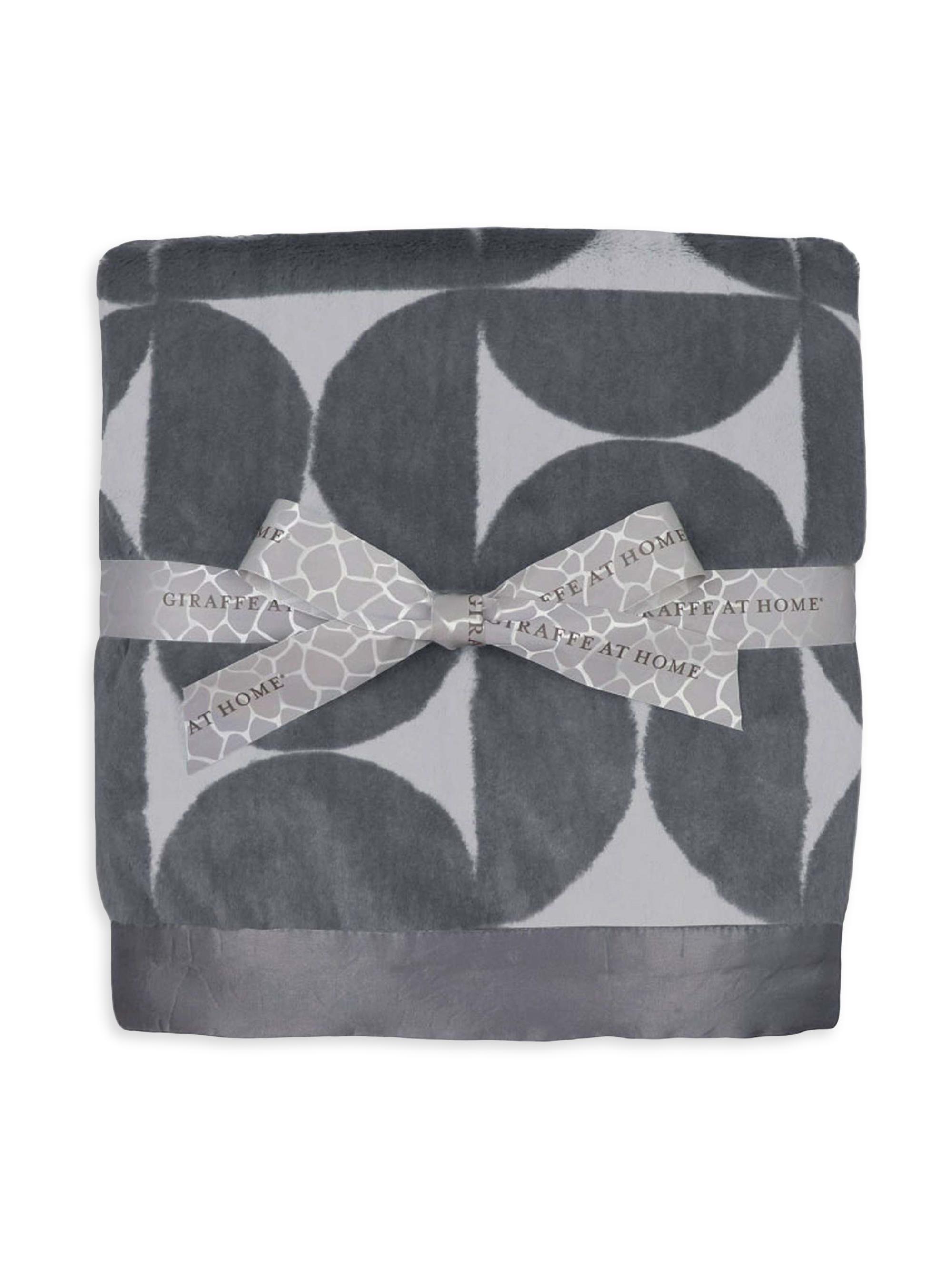Little Giraffe Half Moon Throw Blanket - Charcoal