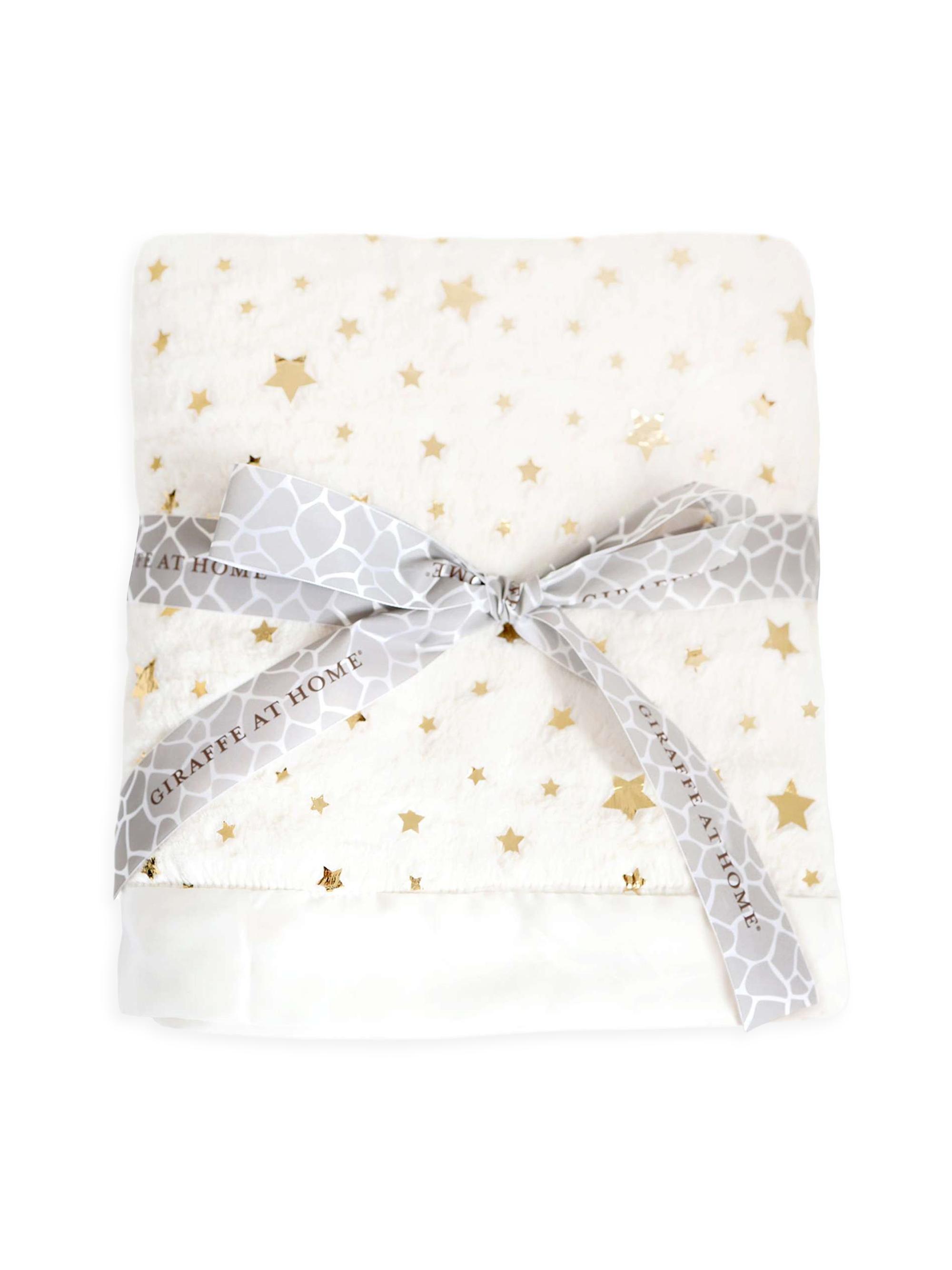 Little Giraffe Bright Star Throw Blanket - Cream