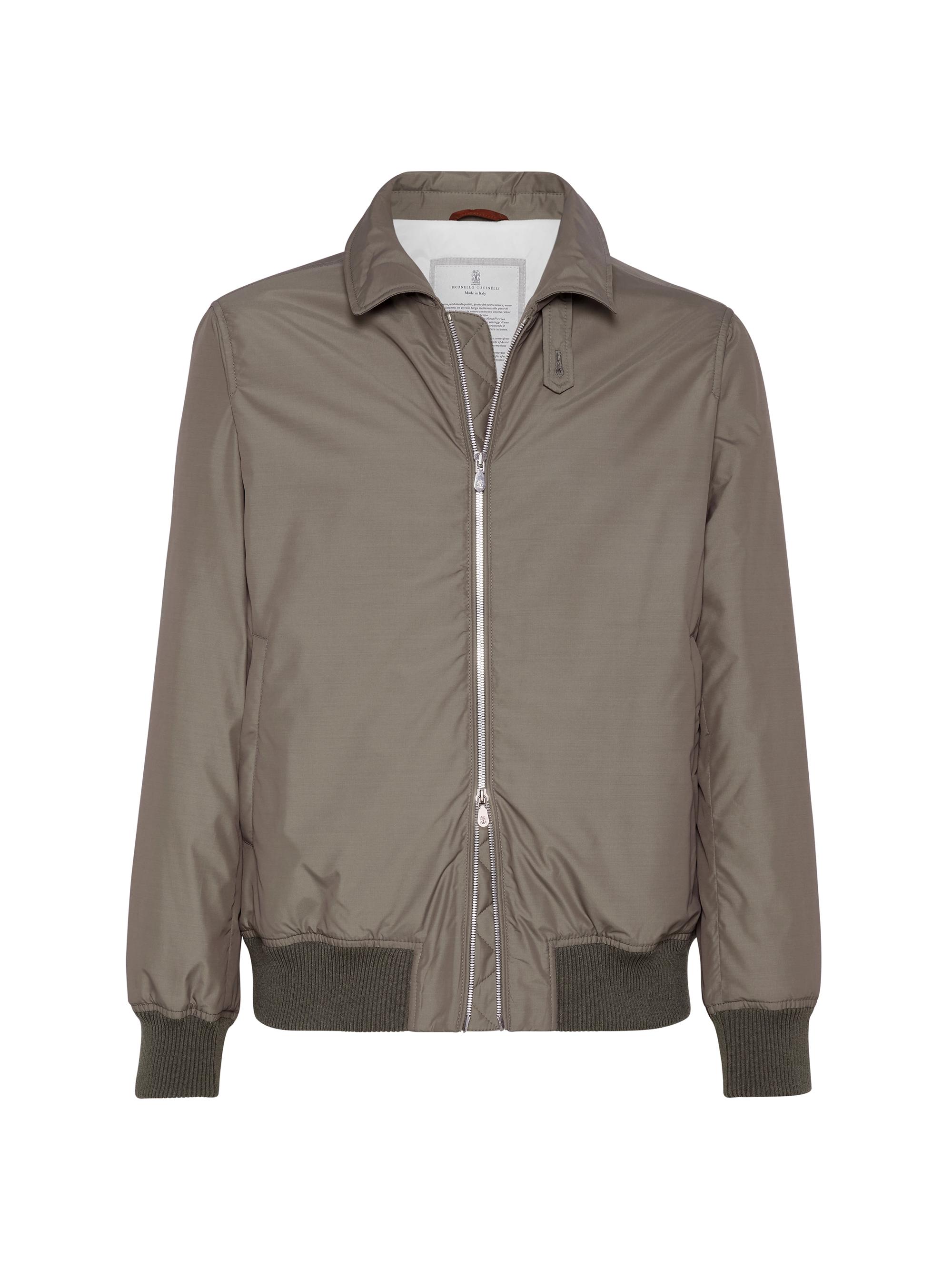 Brunello Cucinelli Men's Techno Poplin Bomber Jacket with Thermore Padding - Military