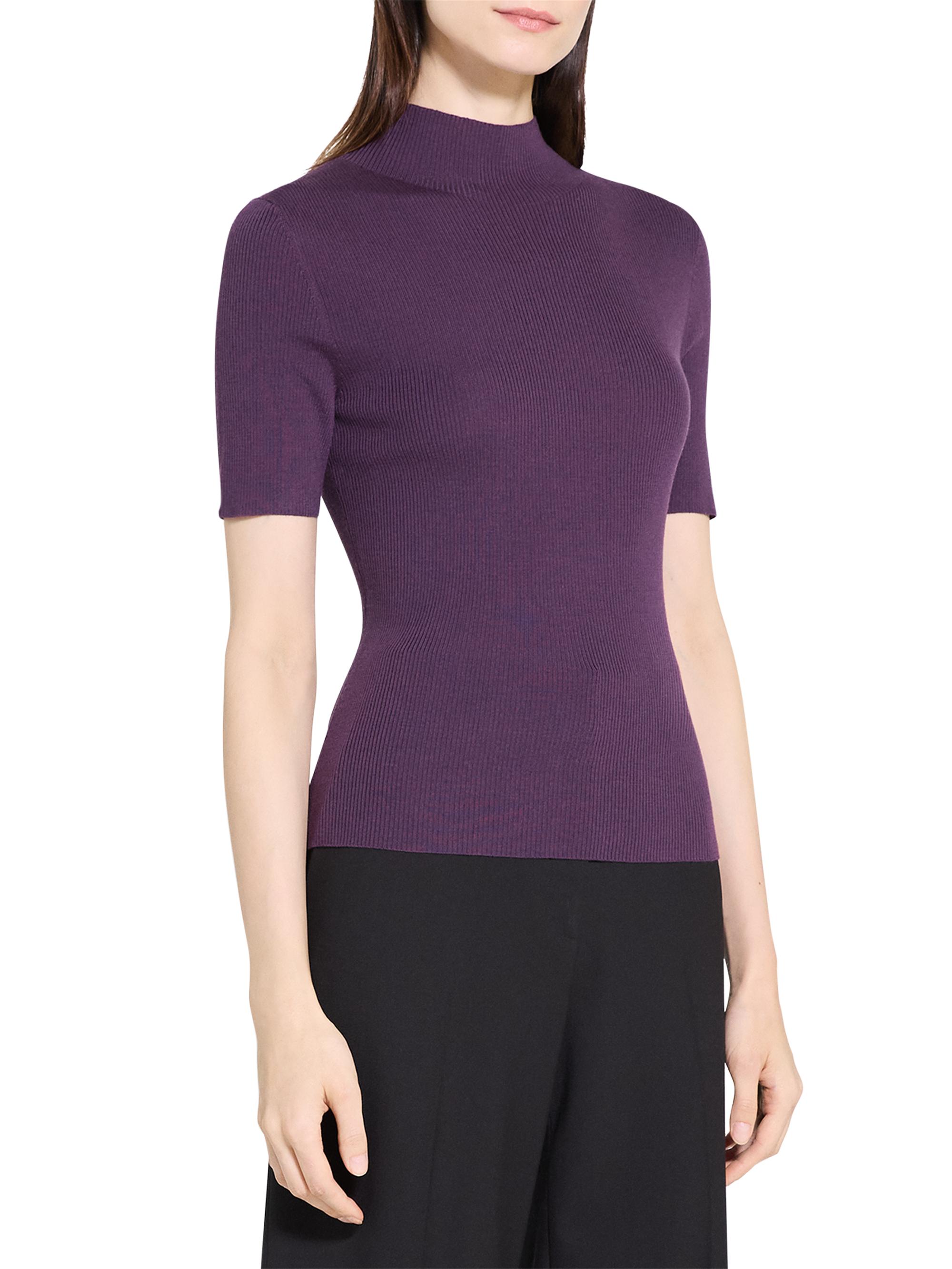 Theory Leenda Merino Wool Short-Sleeve Sweater | Saks Fifth Avenue