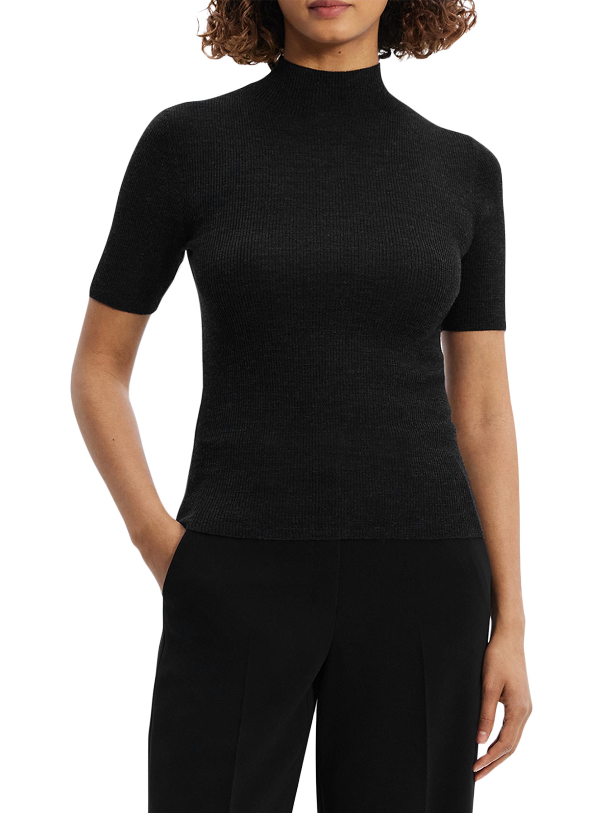 Theory Leenda Merino Wool Short-Sleeve Sweater | Saks Fifth Avenue