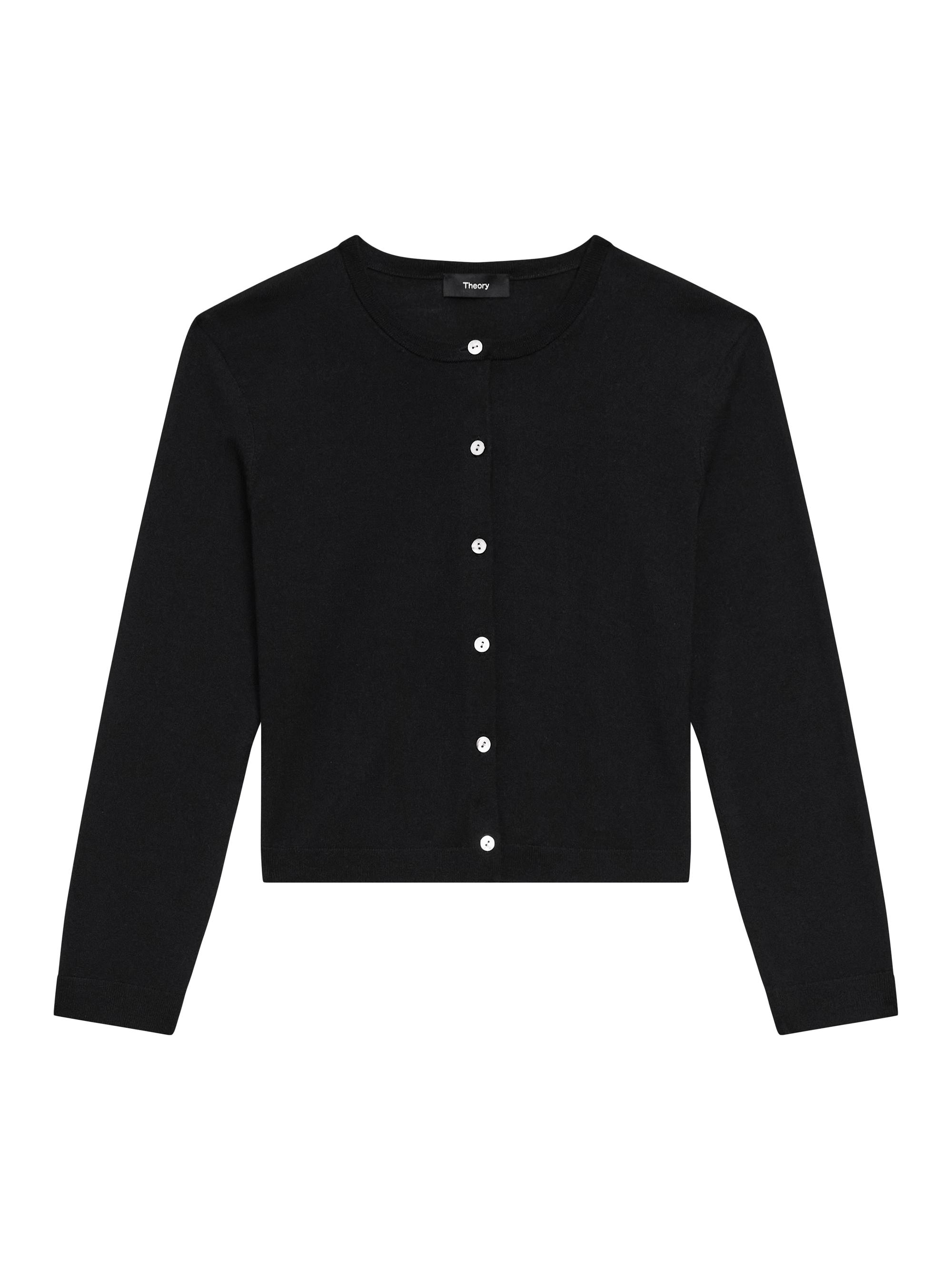 トップス Theory Wooster Crepe Knit Fitted Cardiga Theory Merino Wool Crop Cardigan | Saks Fifth Avenue