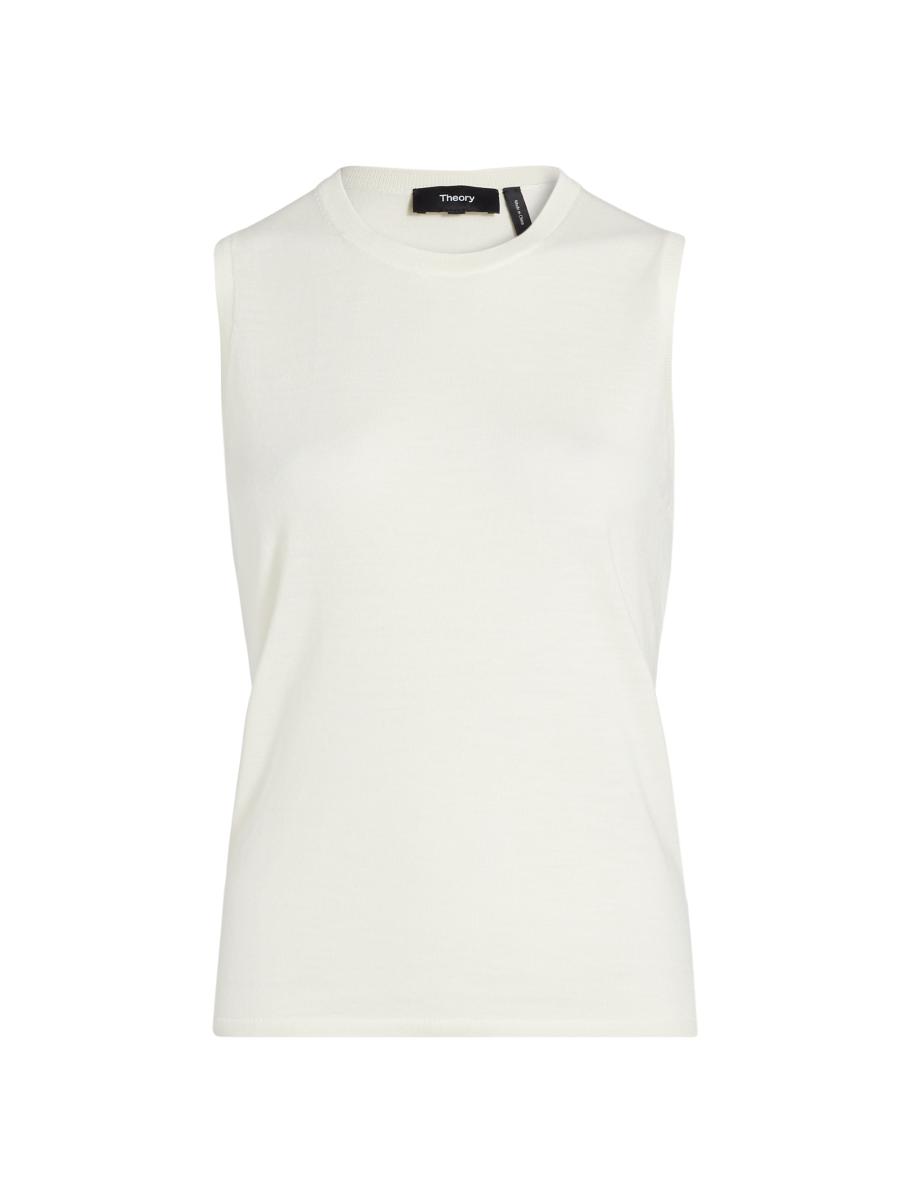 Theory Women's Crewneck Tank Top In White