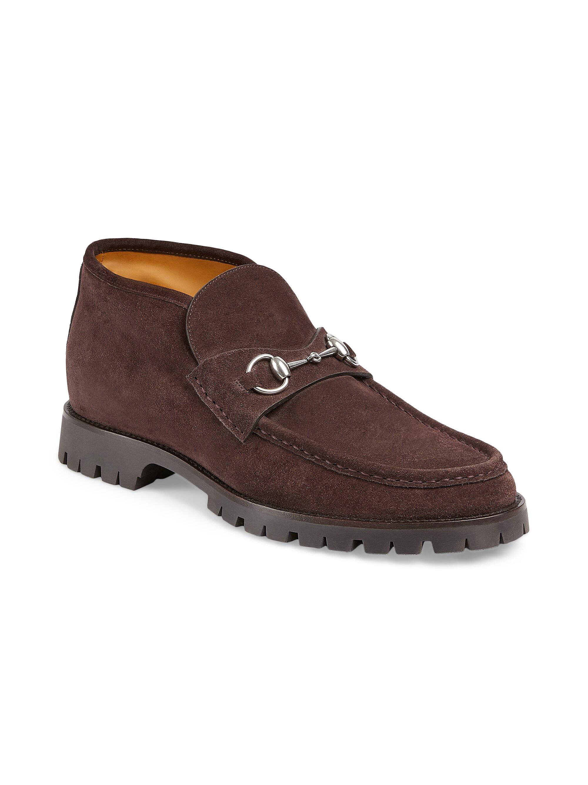 Gucci Sylke Horsebit Suede Ankle Boots | Saks Fifth Avenue