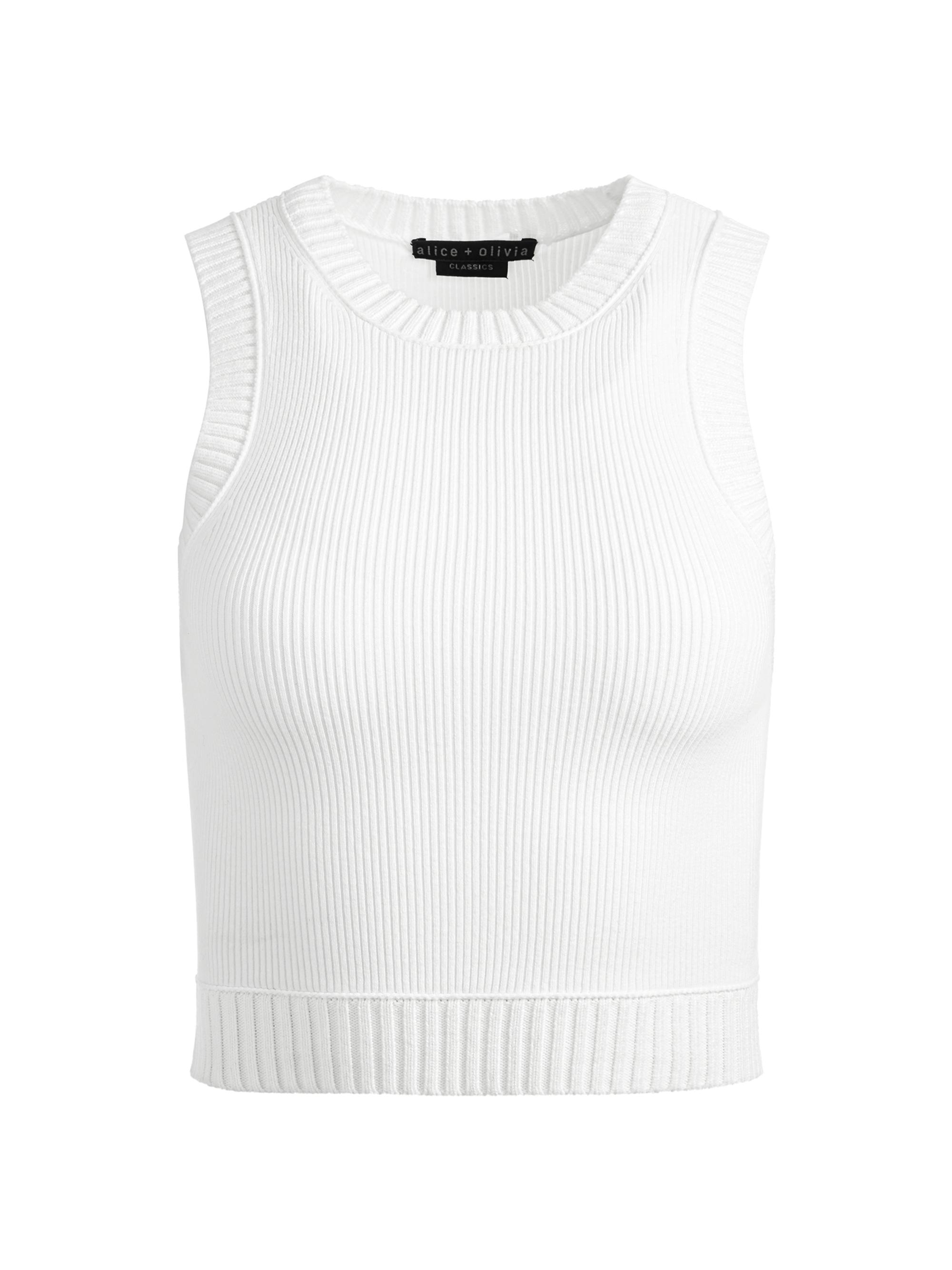 Alice + Olivia Women's Bigsby Rib-Knit Tank - Soft White