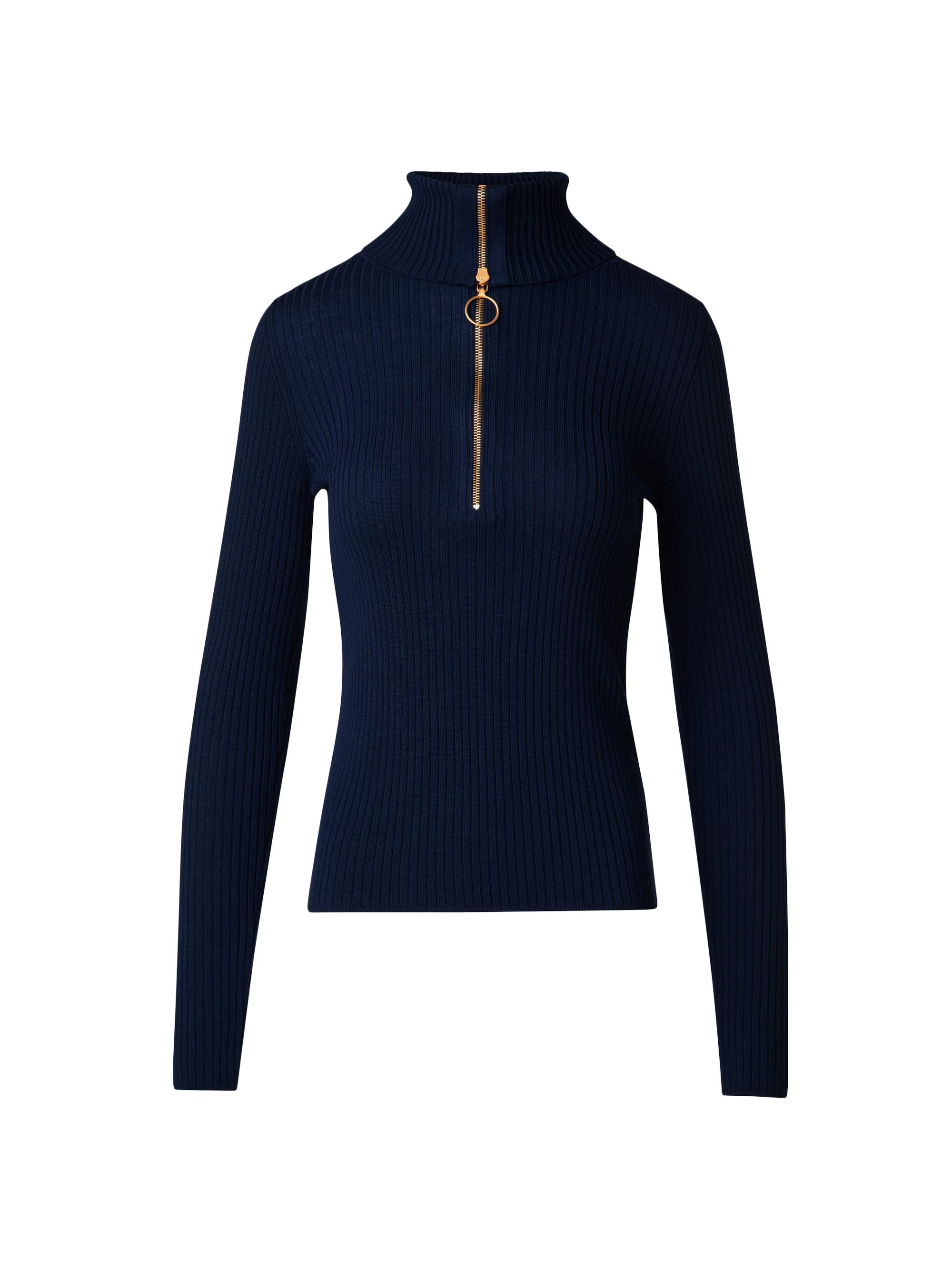Akris punto Women's Rib-Knit Merino Wool Sweater - Navy