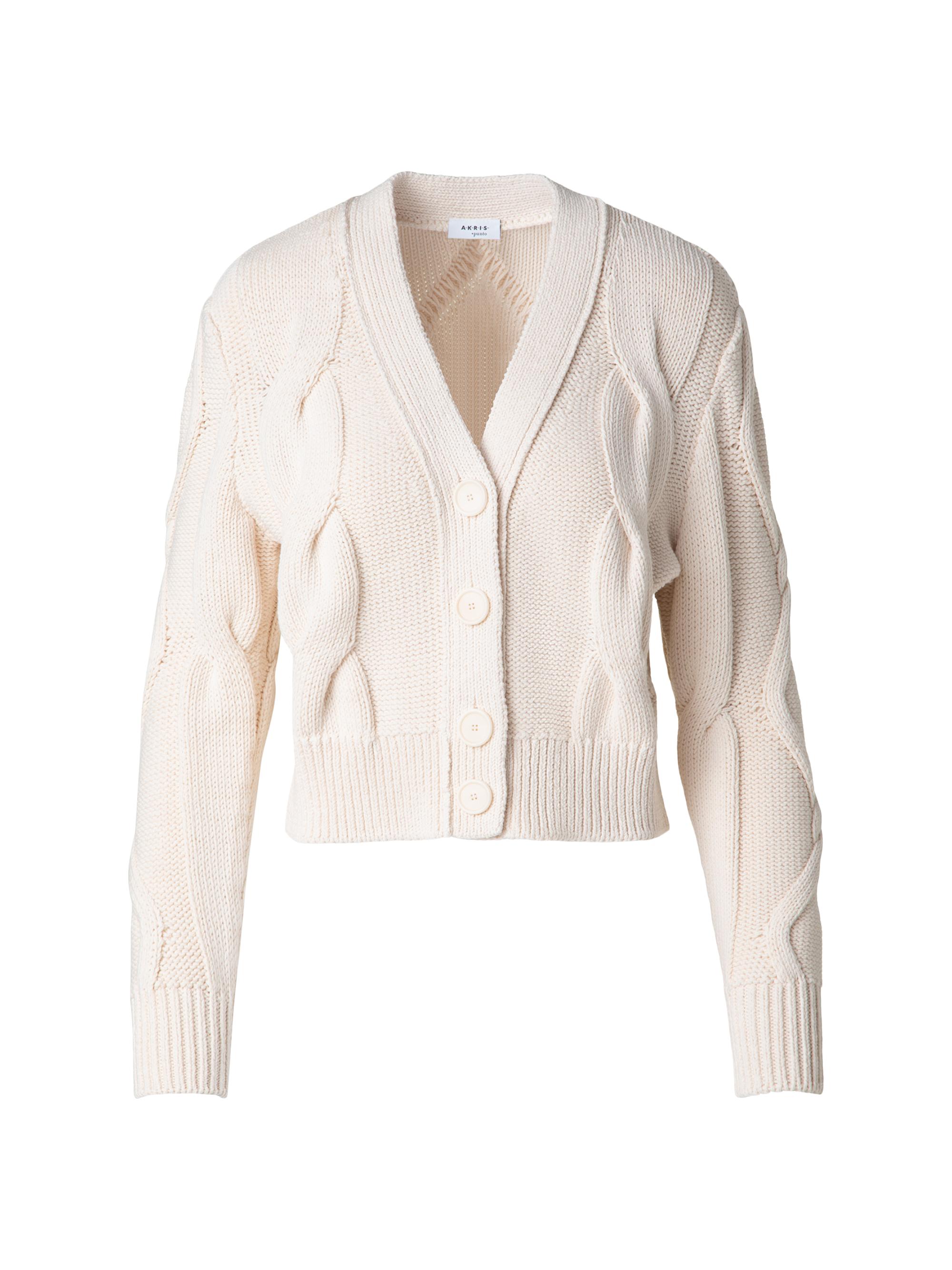 Akris punto Women's Chunky Cable-Knit Cardigan - Cashew