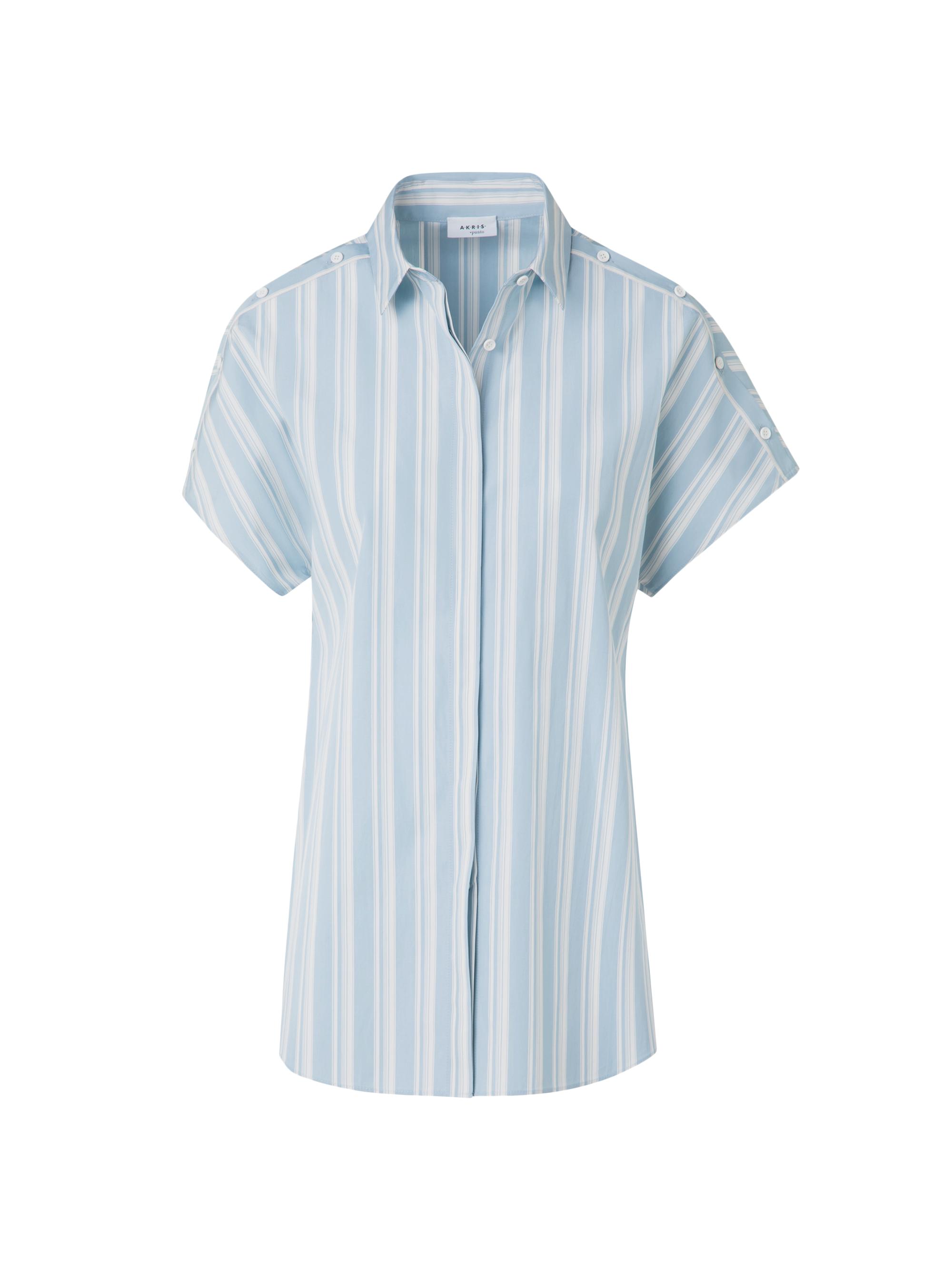 Akris punto Women's Striped Cotton Poplin Blouse - Sky Cream