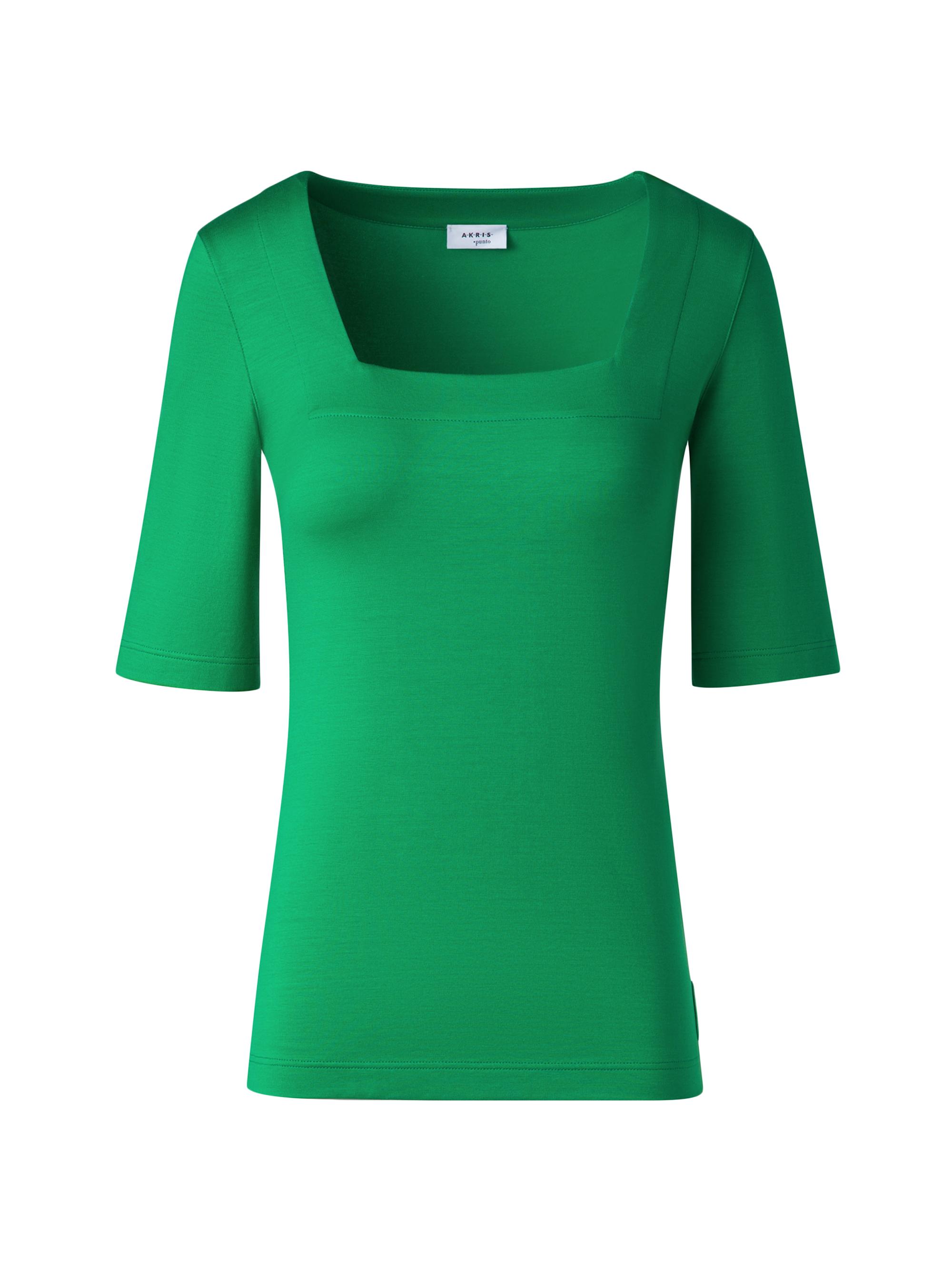 Akris punto Women's Stretch-Jersey Square-Neck T-Shirt - Sea Green