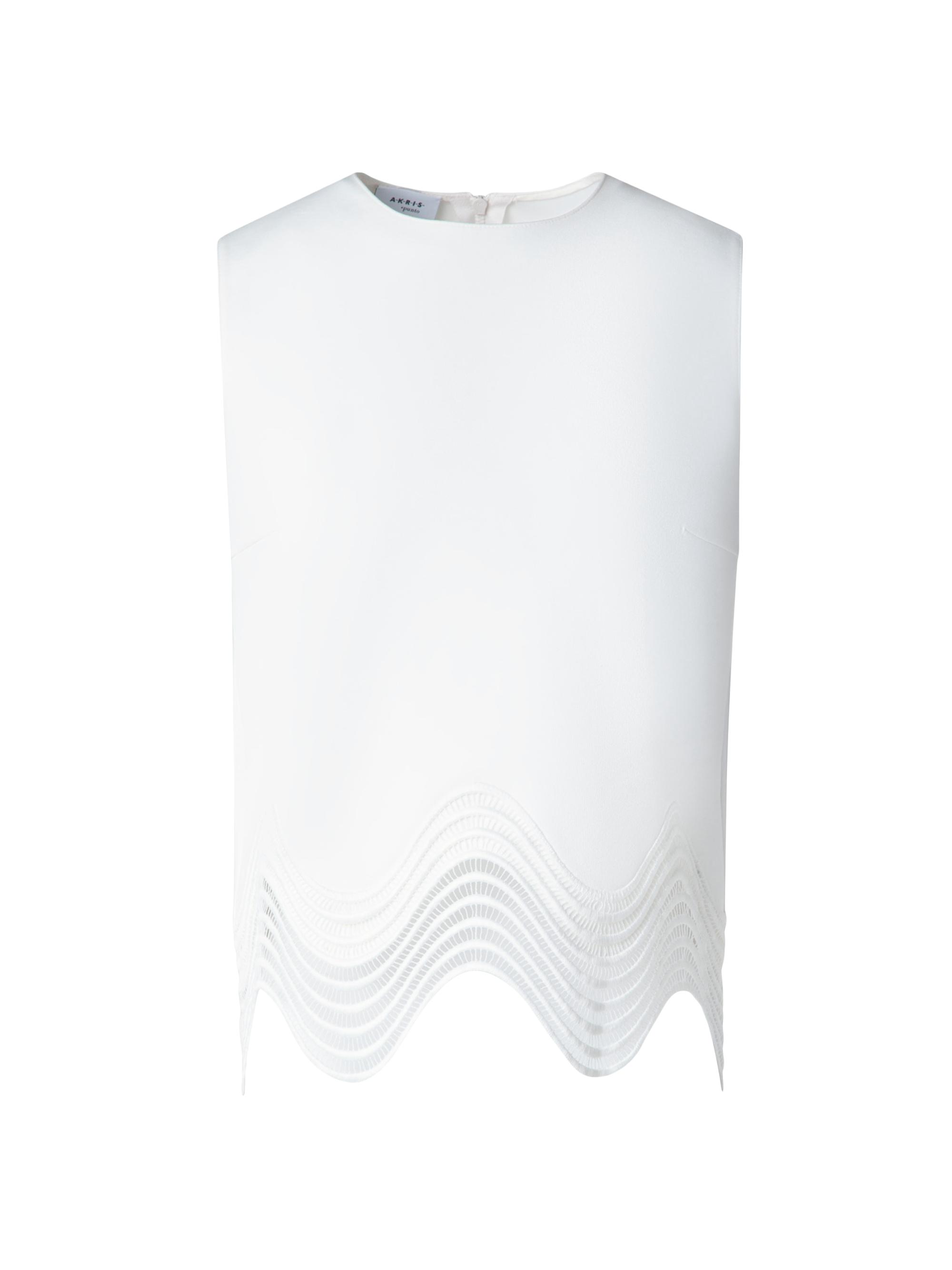 Akris punto Women's Jersey Scalloped Sleeveless Top - Cream