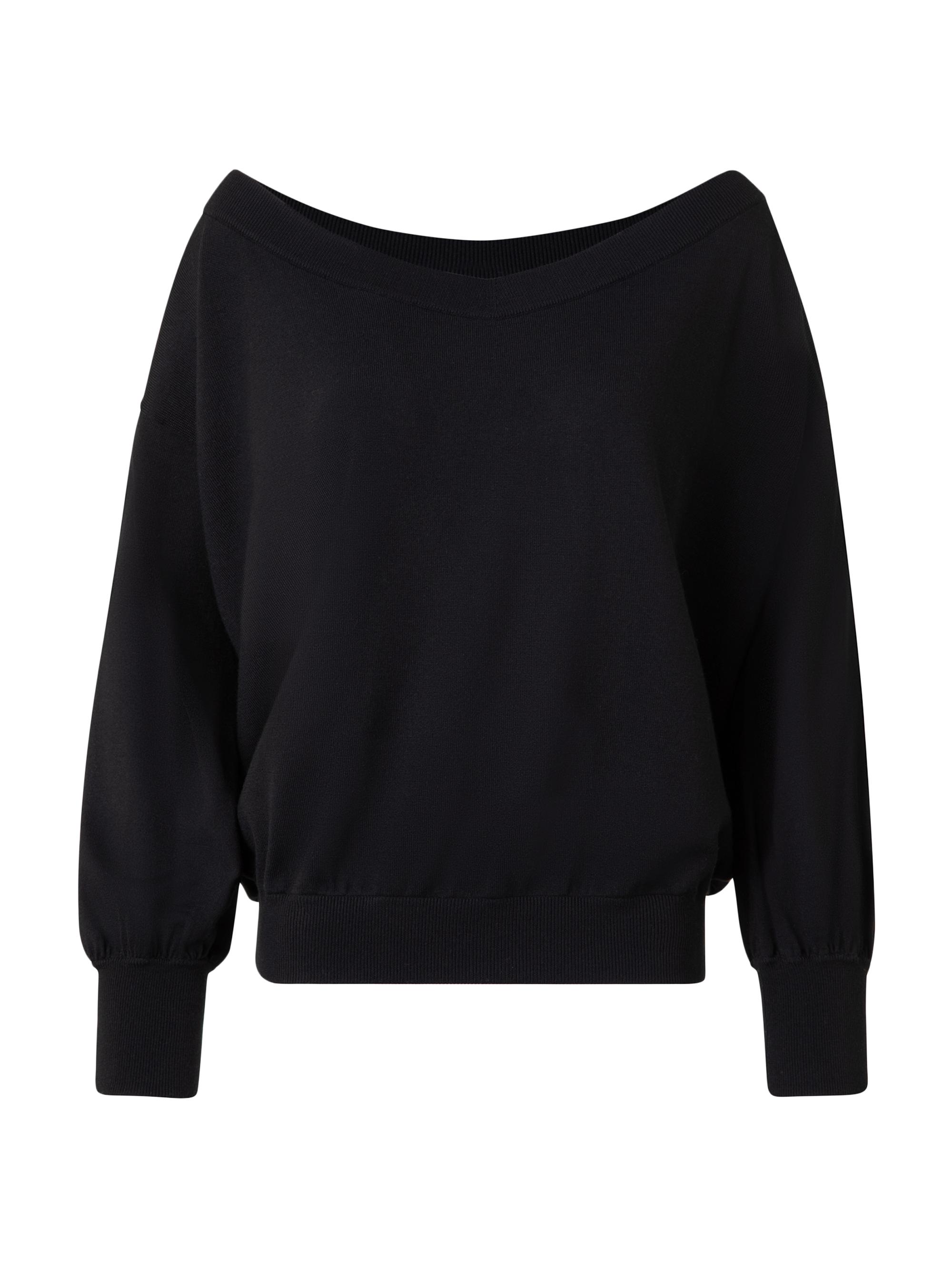 Akris punto Women's Oversized Wool Off-The-Shoulder Neckline Sweater - Black