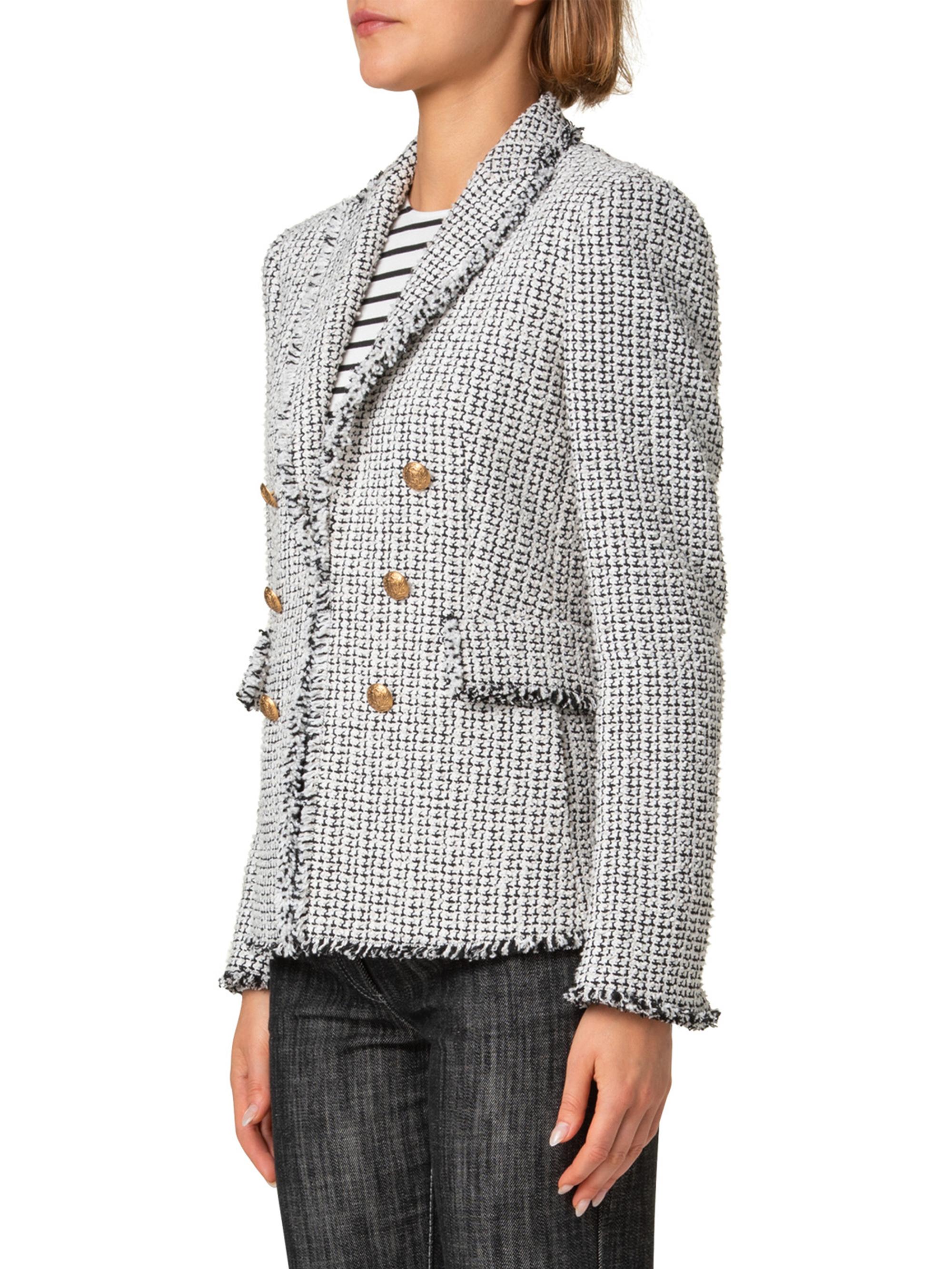 Akris punto Cotton-Blend Tweed Double-Breasted Blazer | Saks Fifth