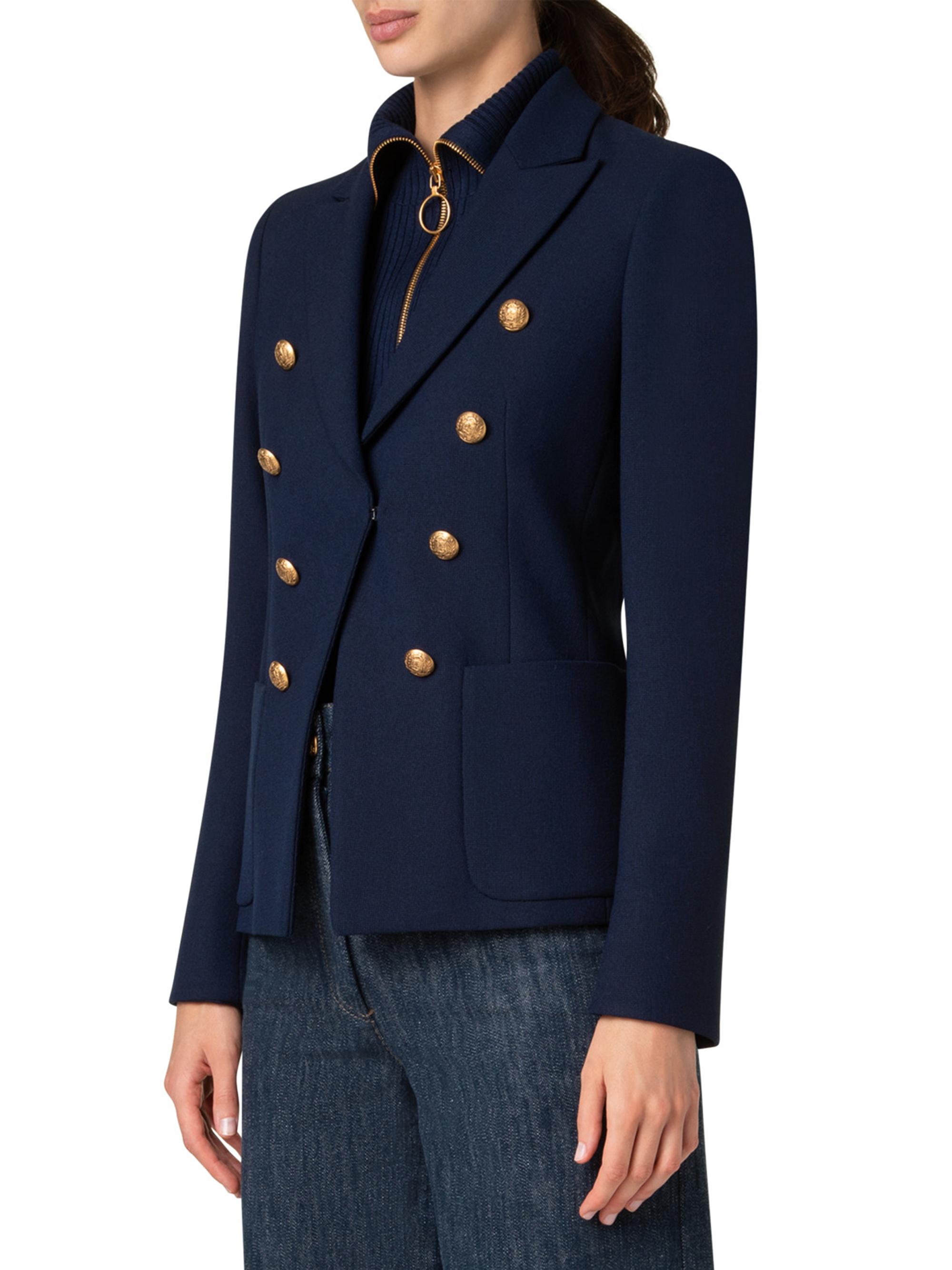 Akris punto Crepe Faux-Double-Breasted Blazer | Saks Fifth Avenue