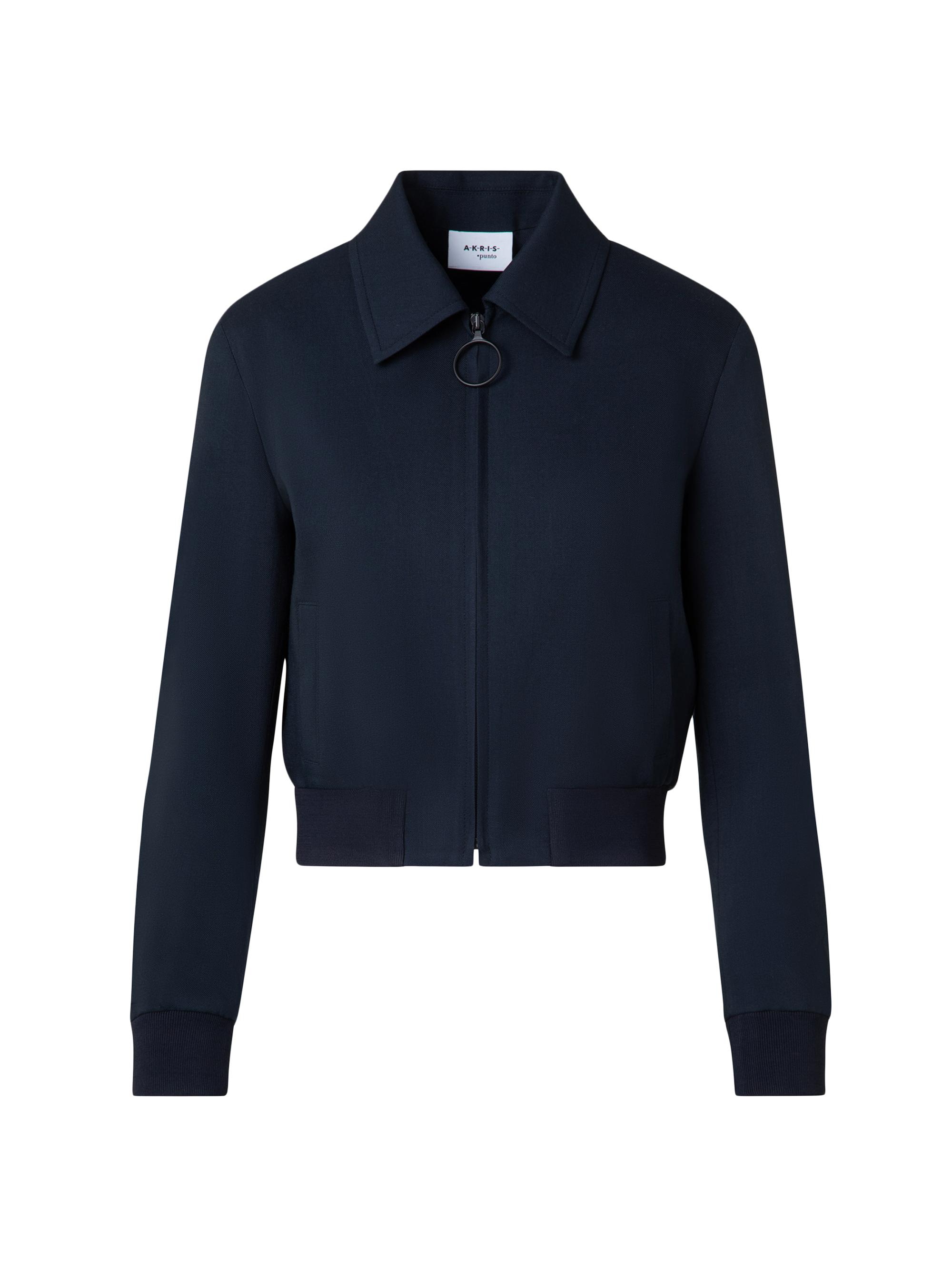 Akris punto Women's Stretch Wool Bomber Jacket - Navy