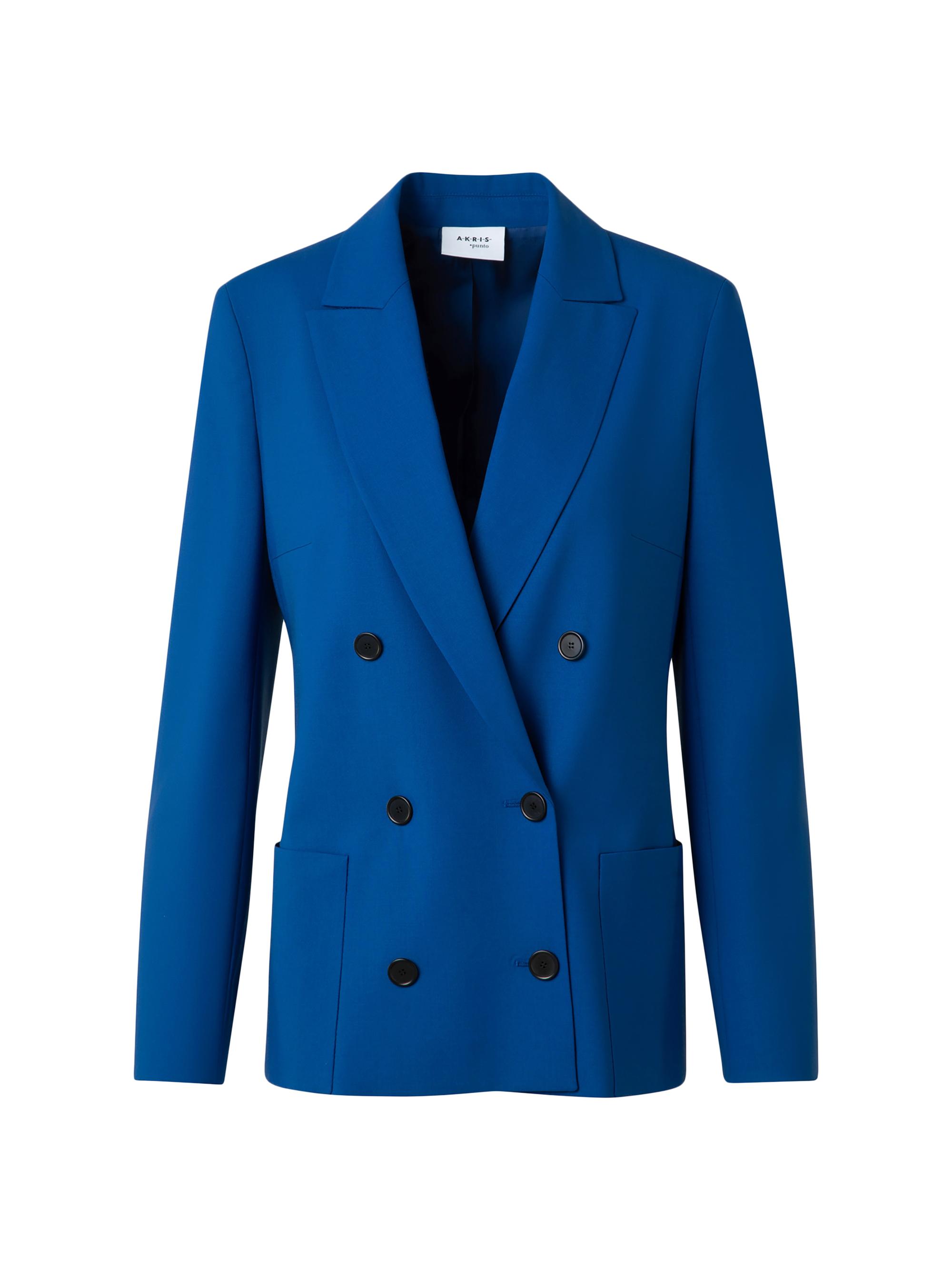 Akris punto Women's Wool Double-Breasted Blazer - Royal