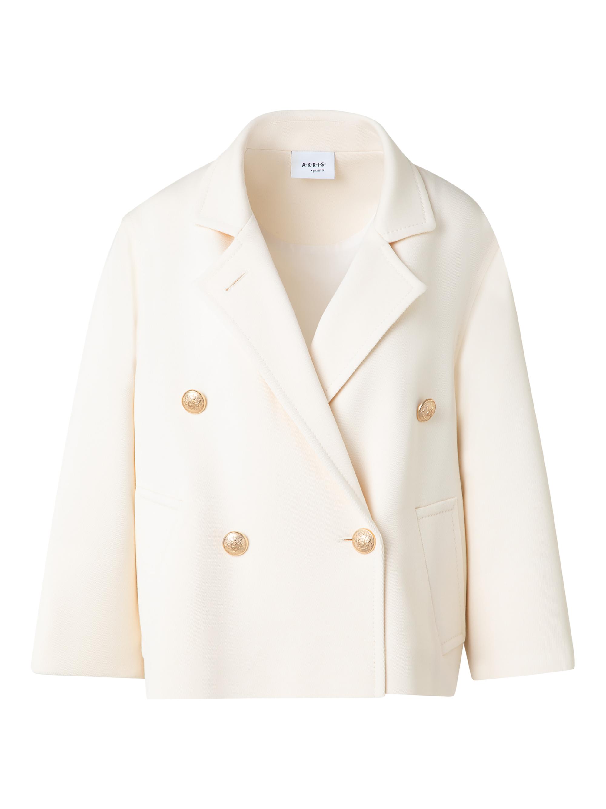 Akris punto Women's Wool Boxy Double-Breasted Blazer - Cream