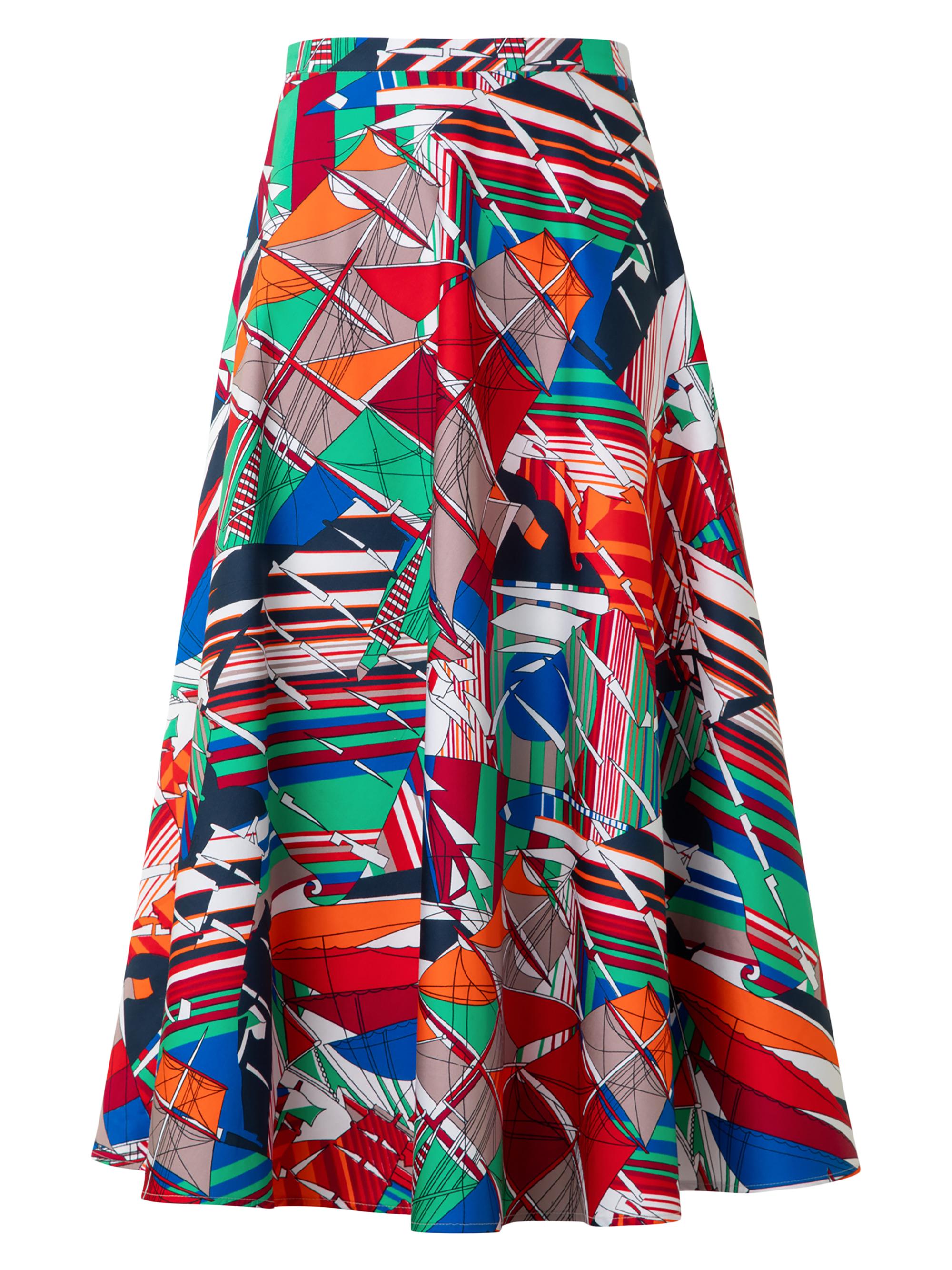 Akris punto Women's Abstract Cotton Satin Midi-Skirt