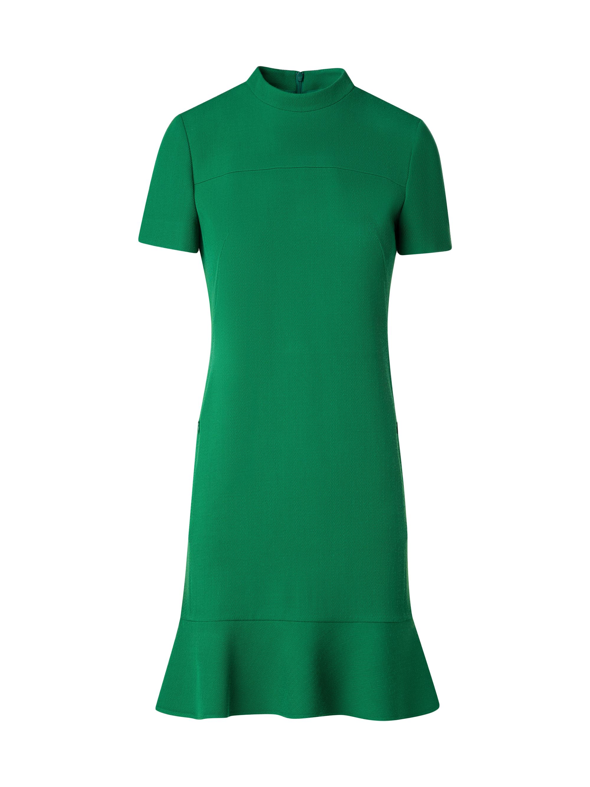 Akris punto Women's Wool Tricotine Ruffled-Hem Dress - Sea Green