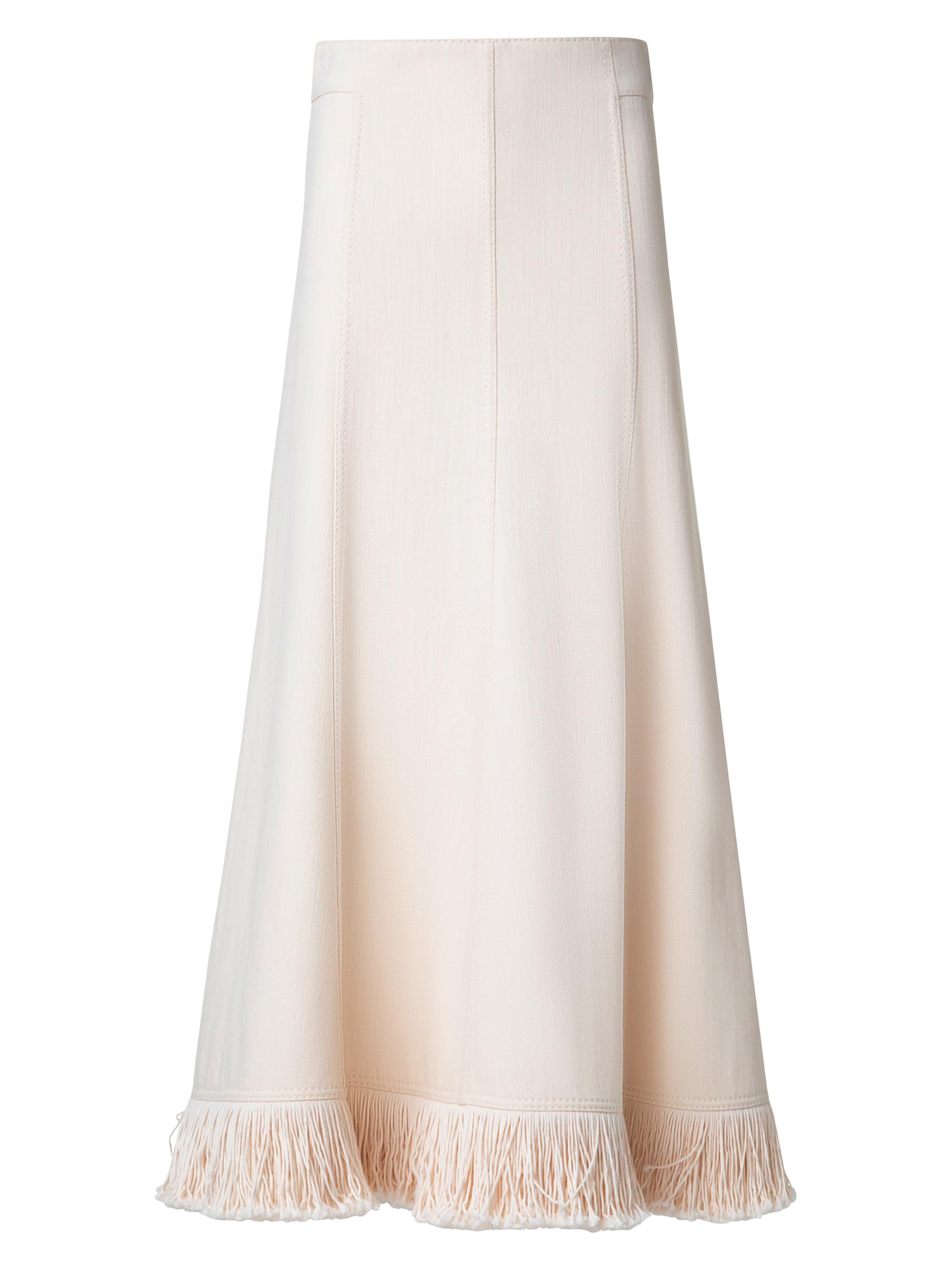 Akris punto Women's Fringed Cotton-Blend Ankle-Length Skirt - Cashew