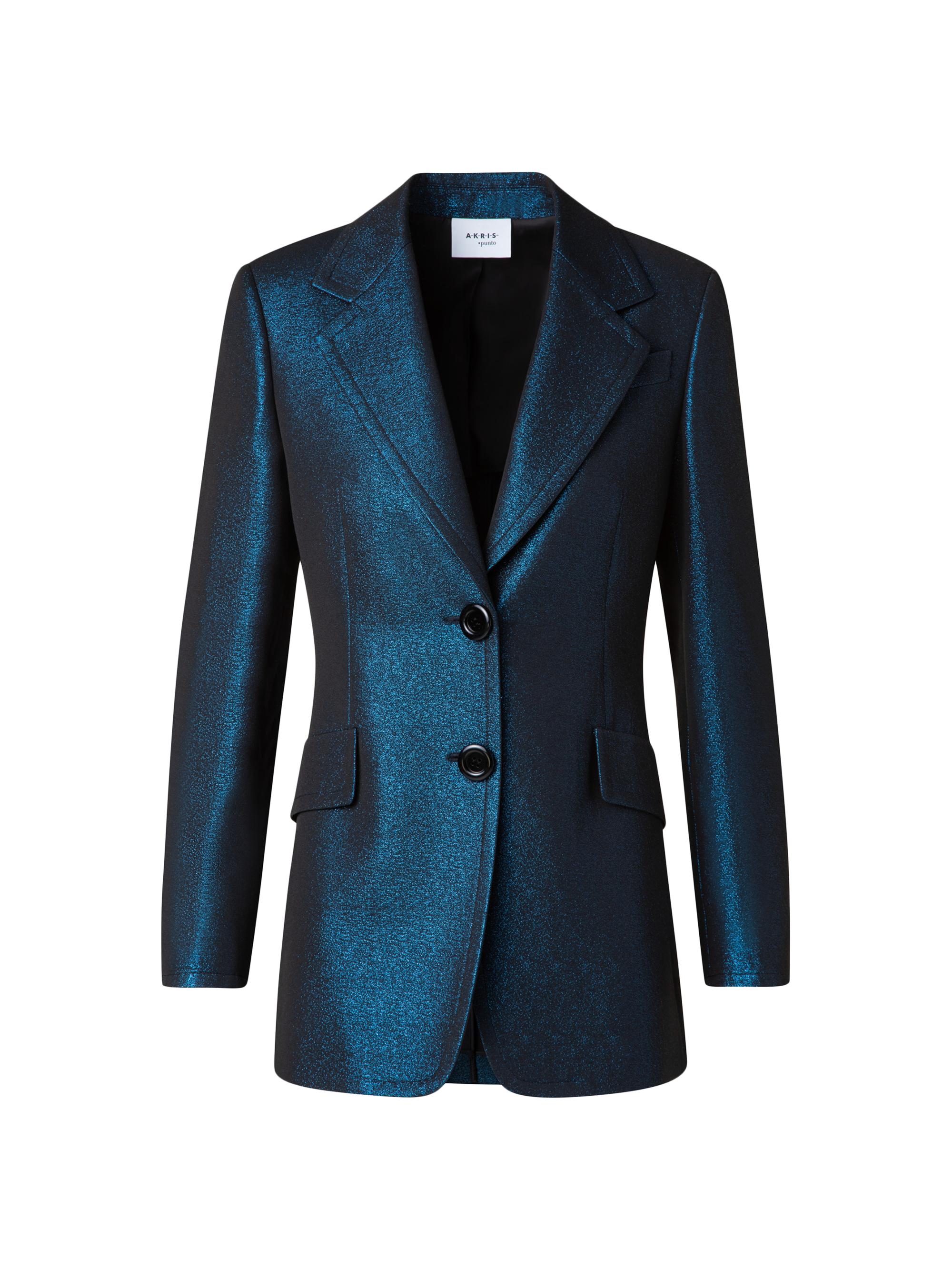 Akris punto Women's Shimmer Single-Breasted Blazer - Metallic Knit Sky
