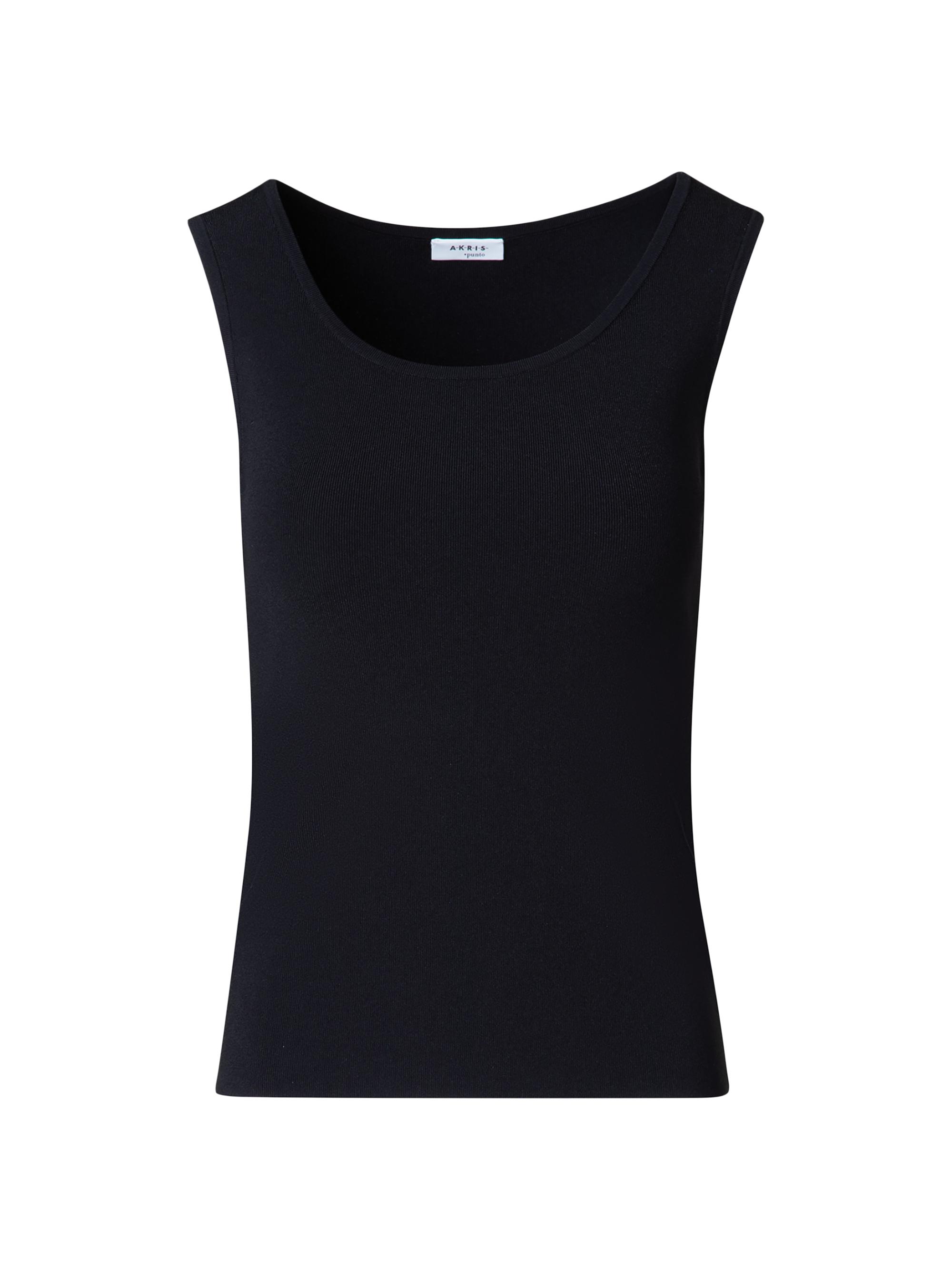 Akris punto Women's Stretch Scoopneck Knit Top - Black