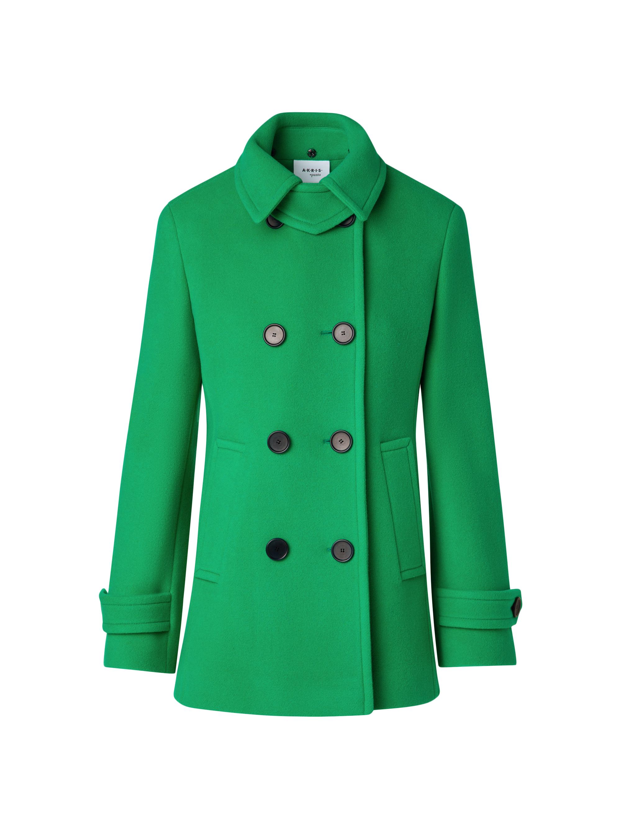 Akris punto Women's Wool-Blend Double-Breasted Coat - Sea Green