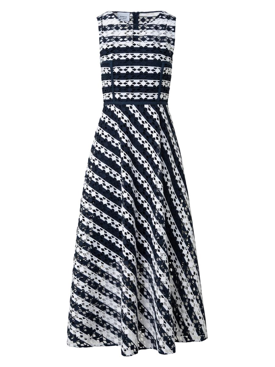 Akris punto Striped Guipure Lace Maxi Dress | Saks Fifth Avenue