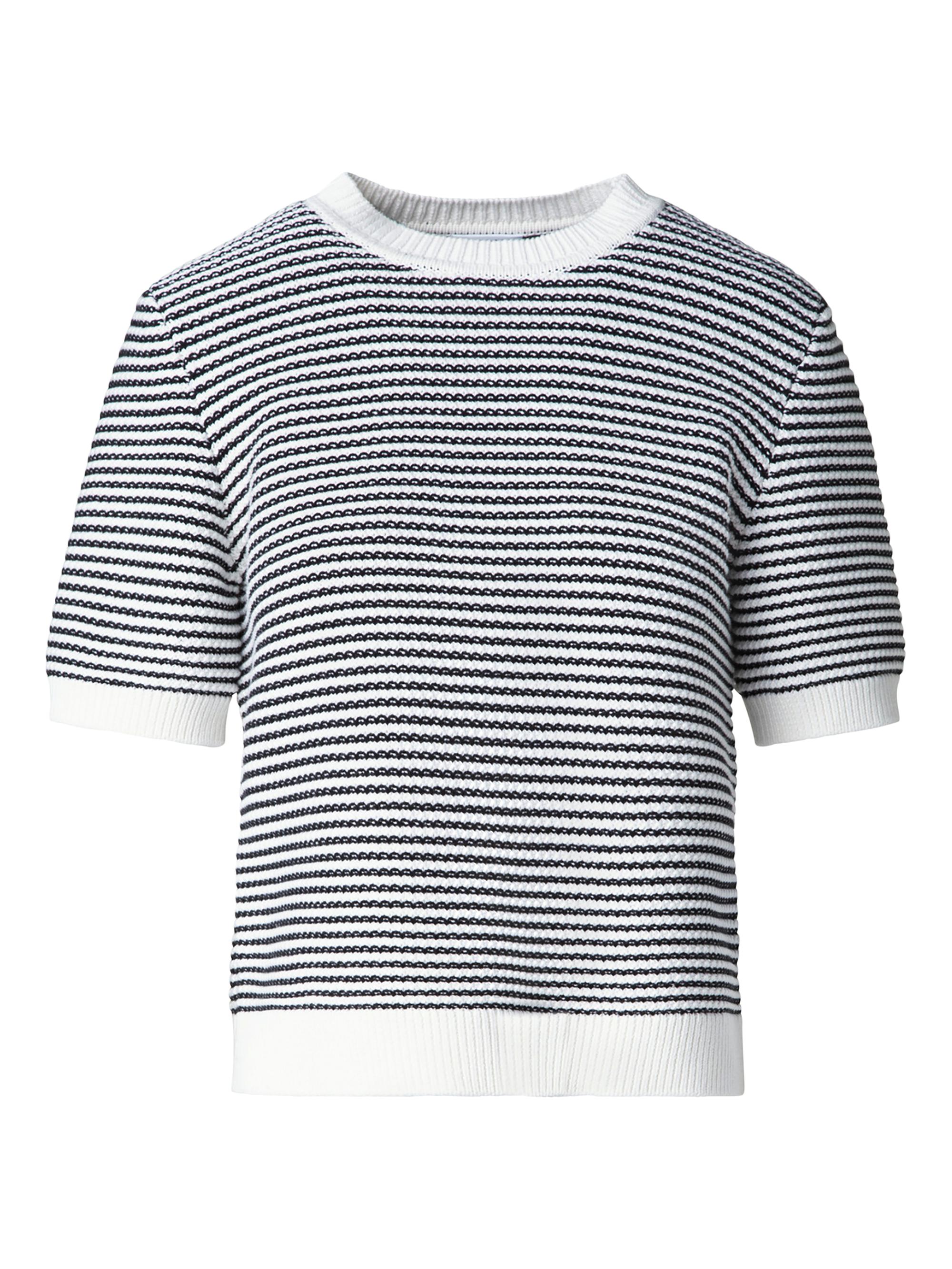 Akris punto Women's Striped Knit Cotton Sweater - Black Cream