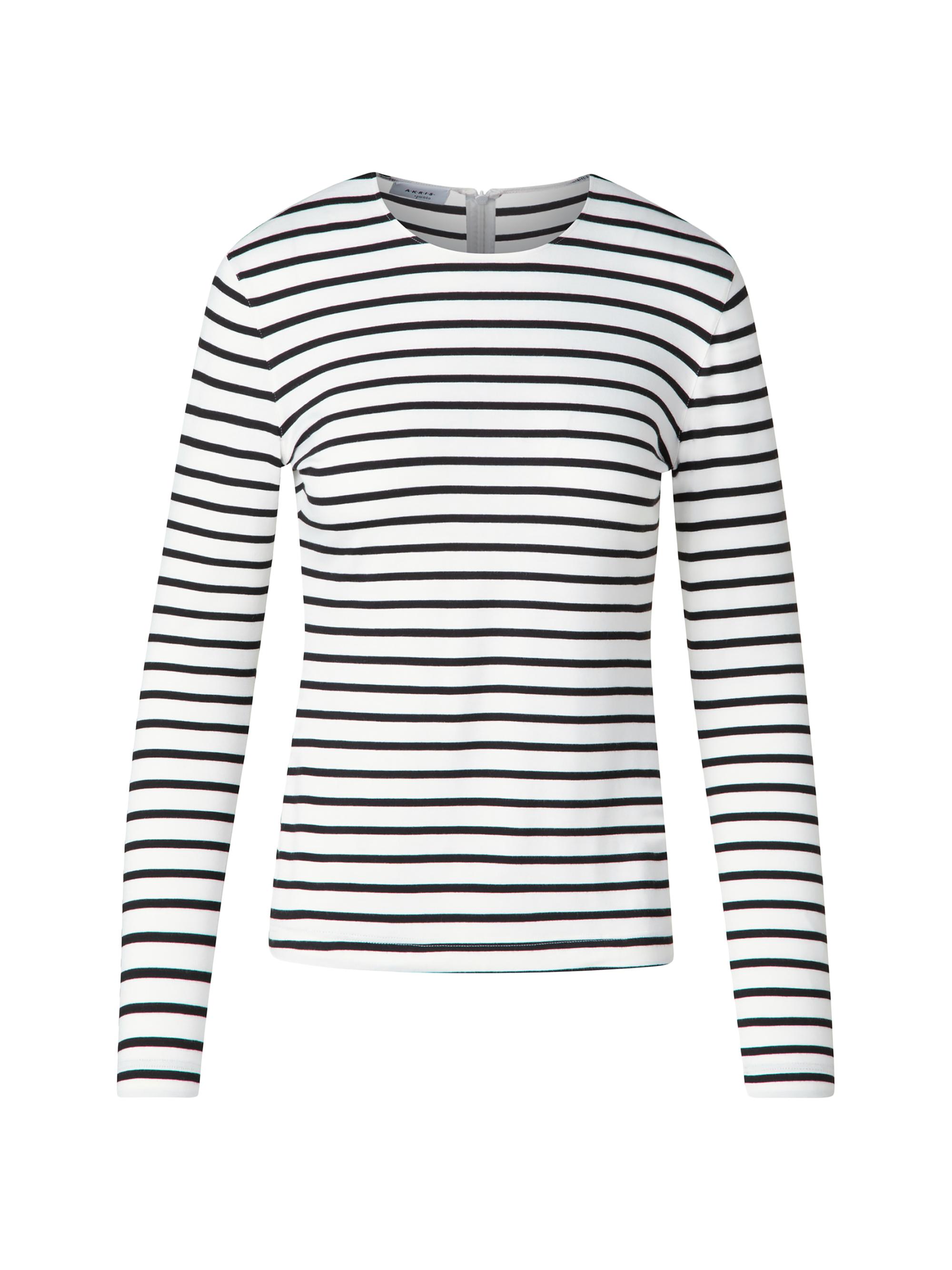 Akris punto Women's Striped Jersey Long-Sleeve Top - Cream Black