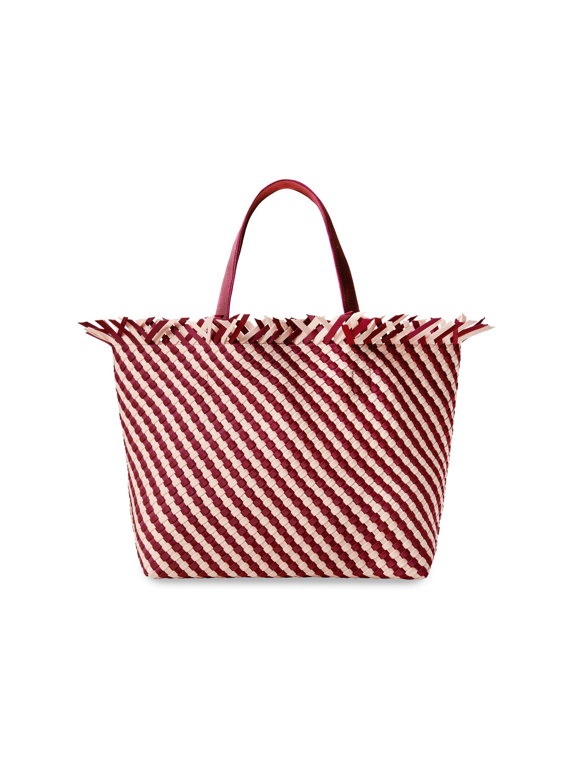 Naghedi Women's Havana  Stripe Tote Bag - Jaipur Red